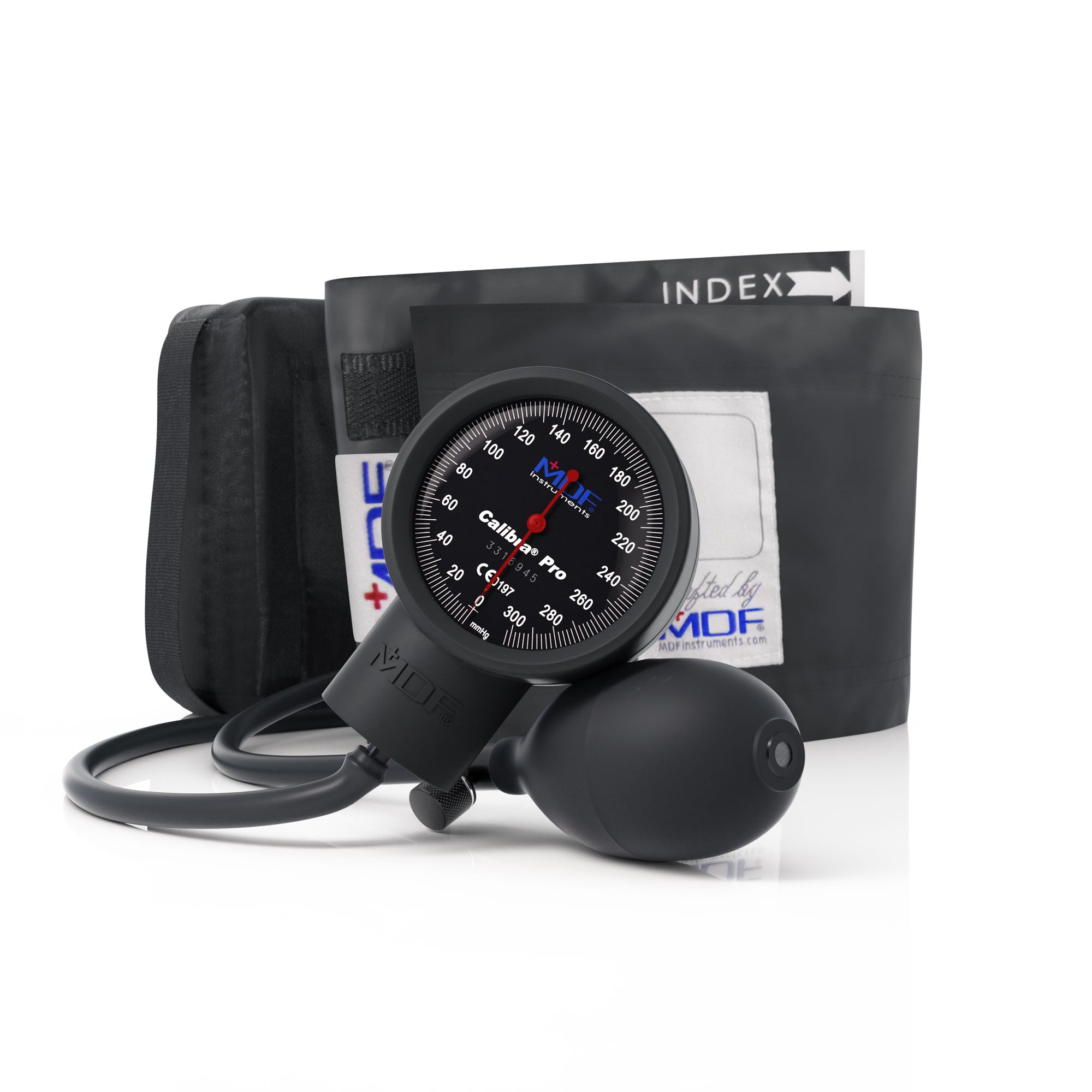 Calibra® Pro Sphygmomanometer - Professional Blood Pressure Monitor for Home & Clinic Use - Accurate Digital BP Cuff Machine for Adults - Black