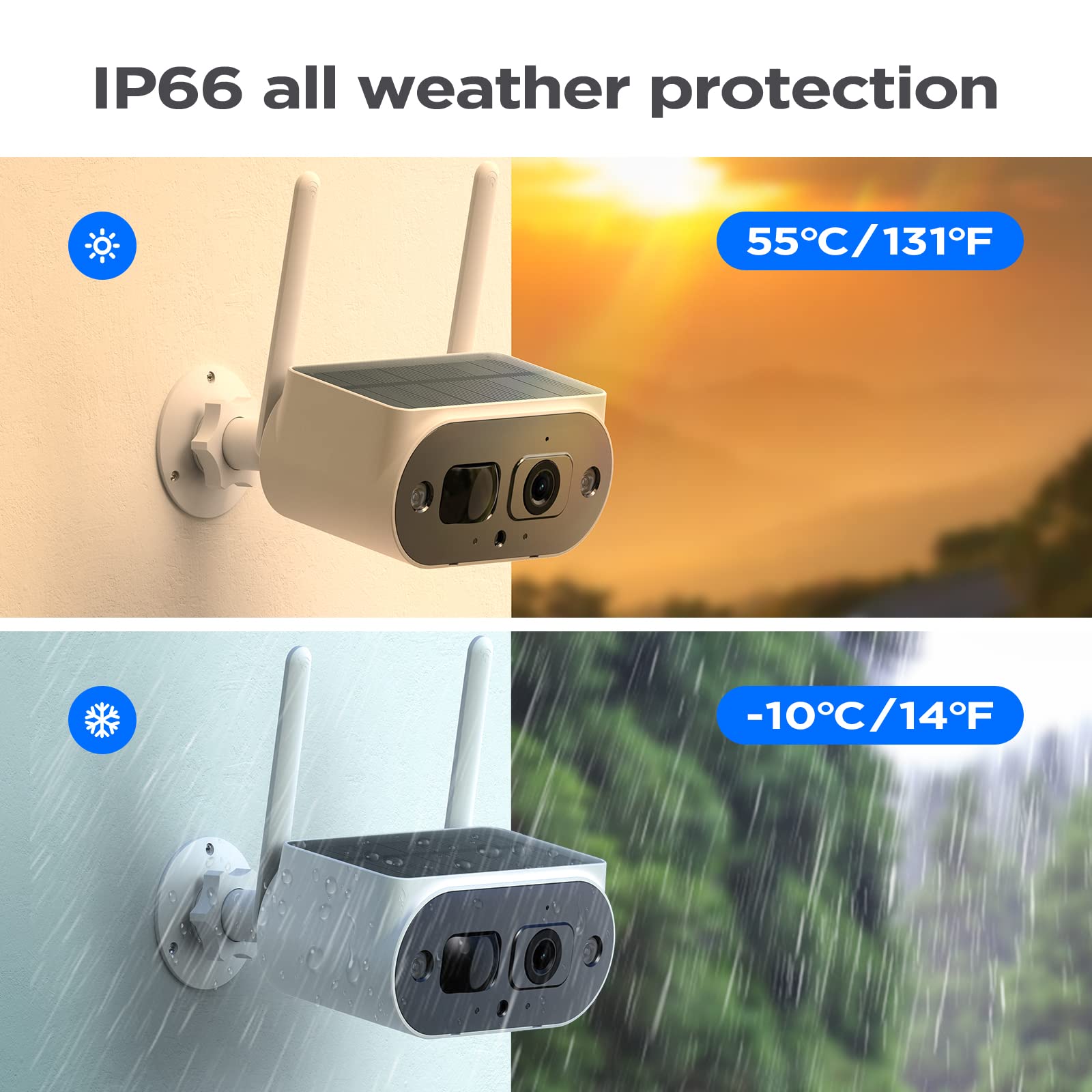 2.5K Solar Security Camera Outdoor Wireless - 4MP HD Solar Powered Home Security System with AI Motion Detection, Spotlight, 2-Way Audio, No Monthly Fee - Ideal for Backyard, Garage & Front Door Surveillance