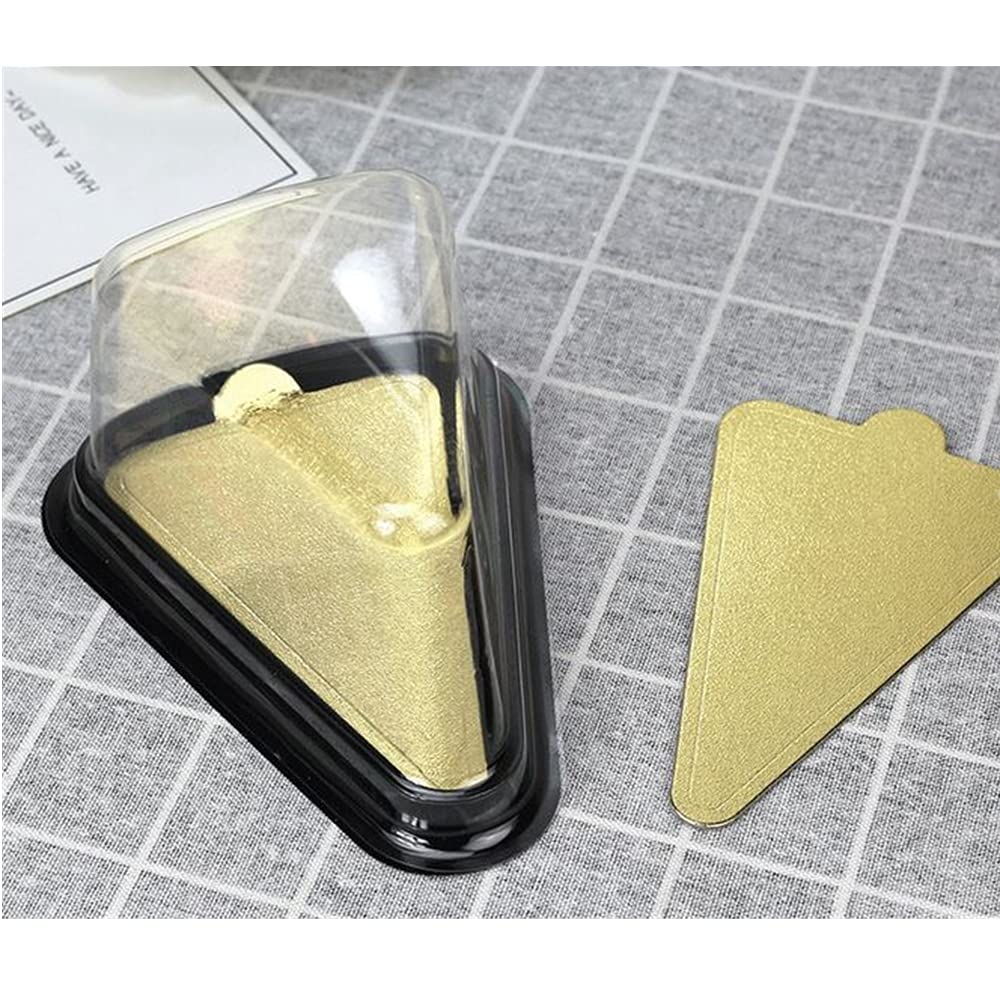 200Pcs 4-Inch Mini Triangle Dessert Plates - Golden Cardboard Cake Boards for Cupcakes, Cake Slices, Cheesecake & Mousse - Perfect for Birthday Parties, Weddings, Baby Showers & Dessert Displays