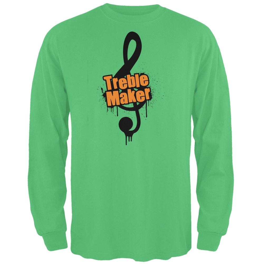Old Glory Treble Maker Irish Green Long Sleeve T-Shirt for Men - Comfortable Cotton Medium Size - Perfect for St. Patrick's Day, Irish Festivals & Casual Wear