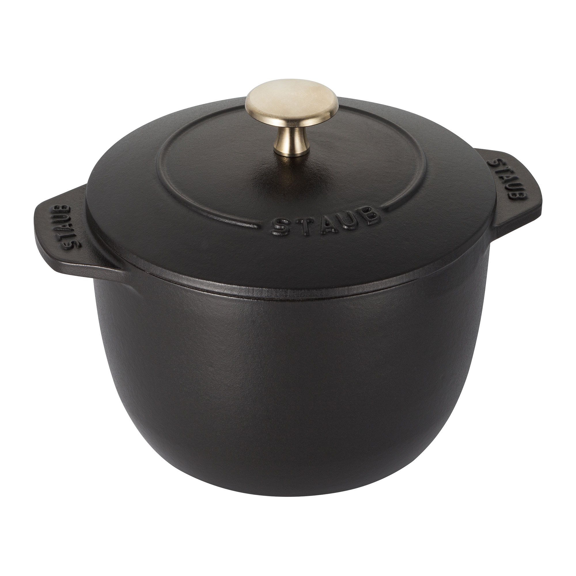Staub 1.5 Quart Cast Iron Dutch Oven - Premium Matte Black French Cookware, Made in France | Perfect for Baking, Braising & Slow Cooking Soups