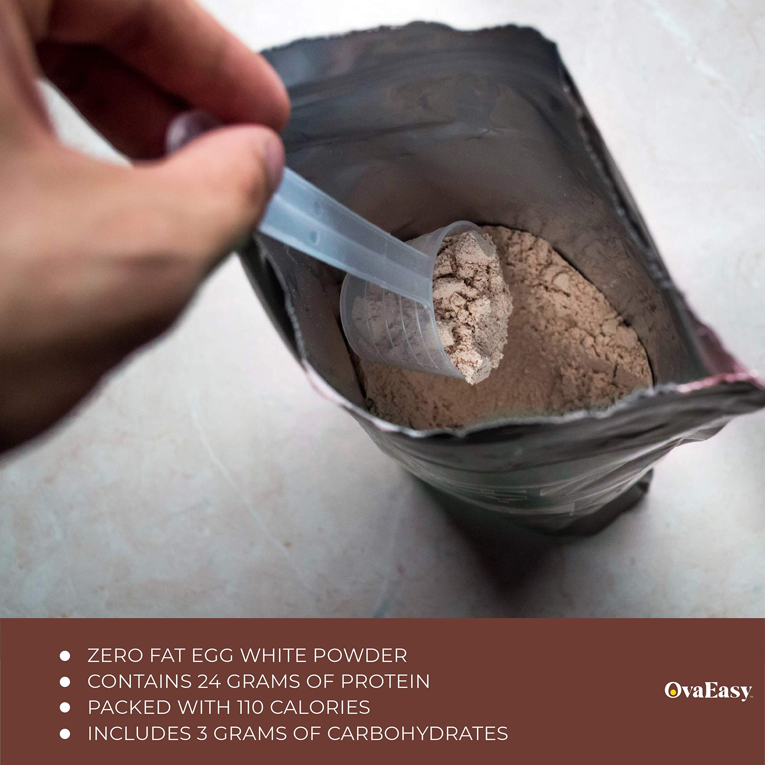 OvaEasy All-Natural Egg White Protein Powder - Chocolate Flavor | High Protein Supplement for Baking, Smoothies & Fitness Nutrition