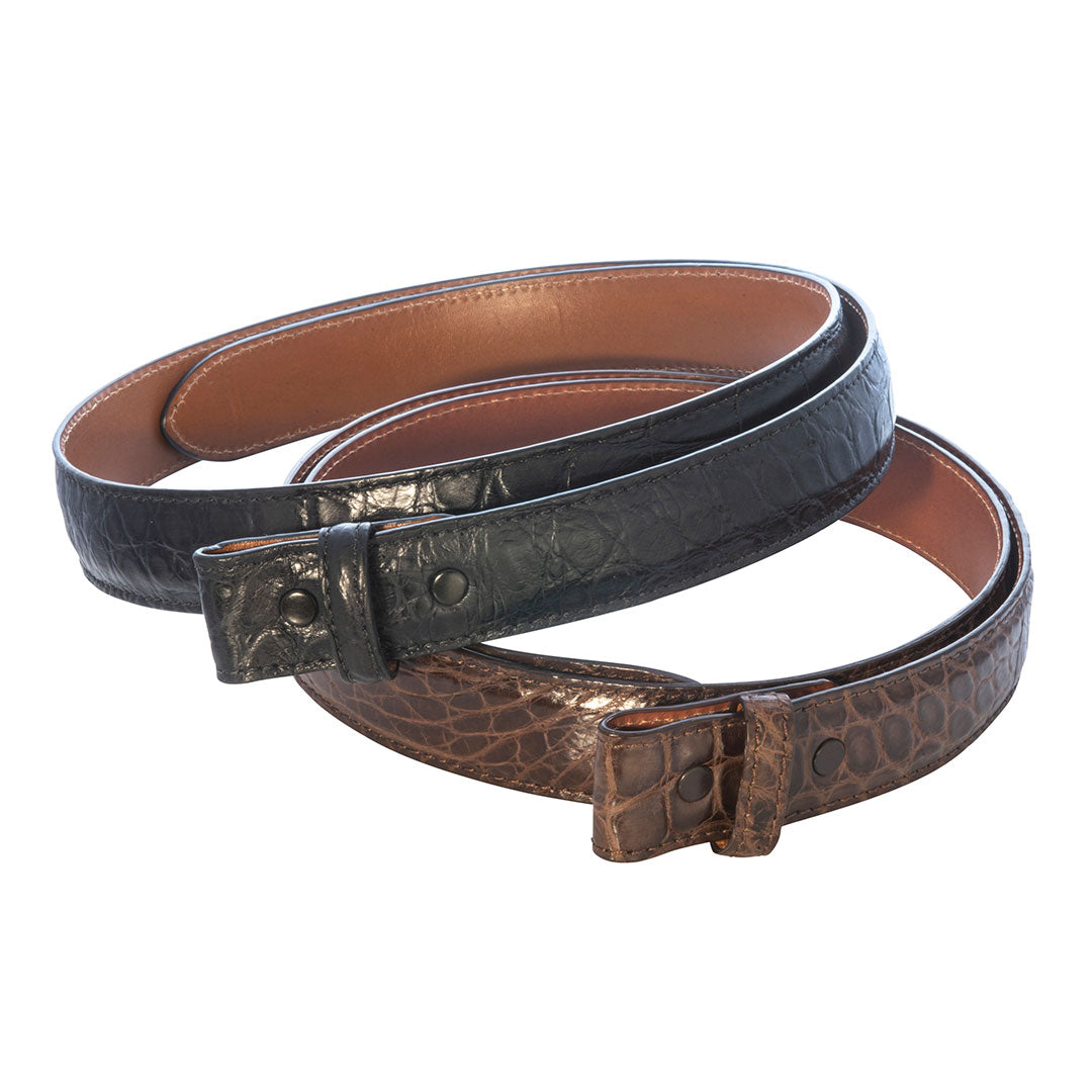 Original George Campsen Genuine Black Alligator Skin Belt Strap 1 1/8