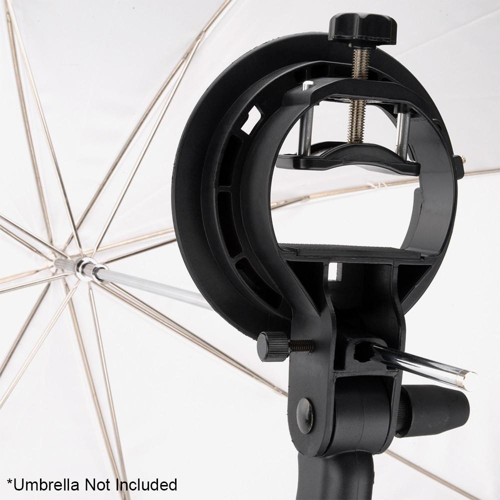 Fotodiox Pro Flash Bracket Holder with Handle - Compatible with Speedlight Flash Guns & Bowen Mount Strobes | Perfect for Studio Photography, On-Location Shoots & Event Coverage
