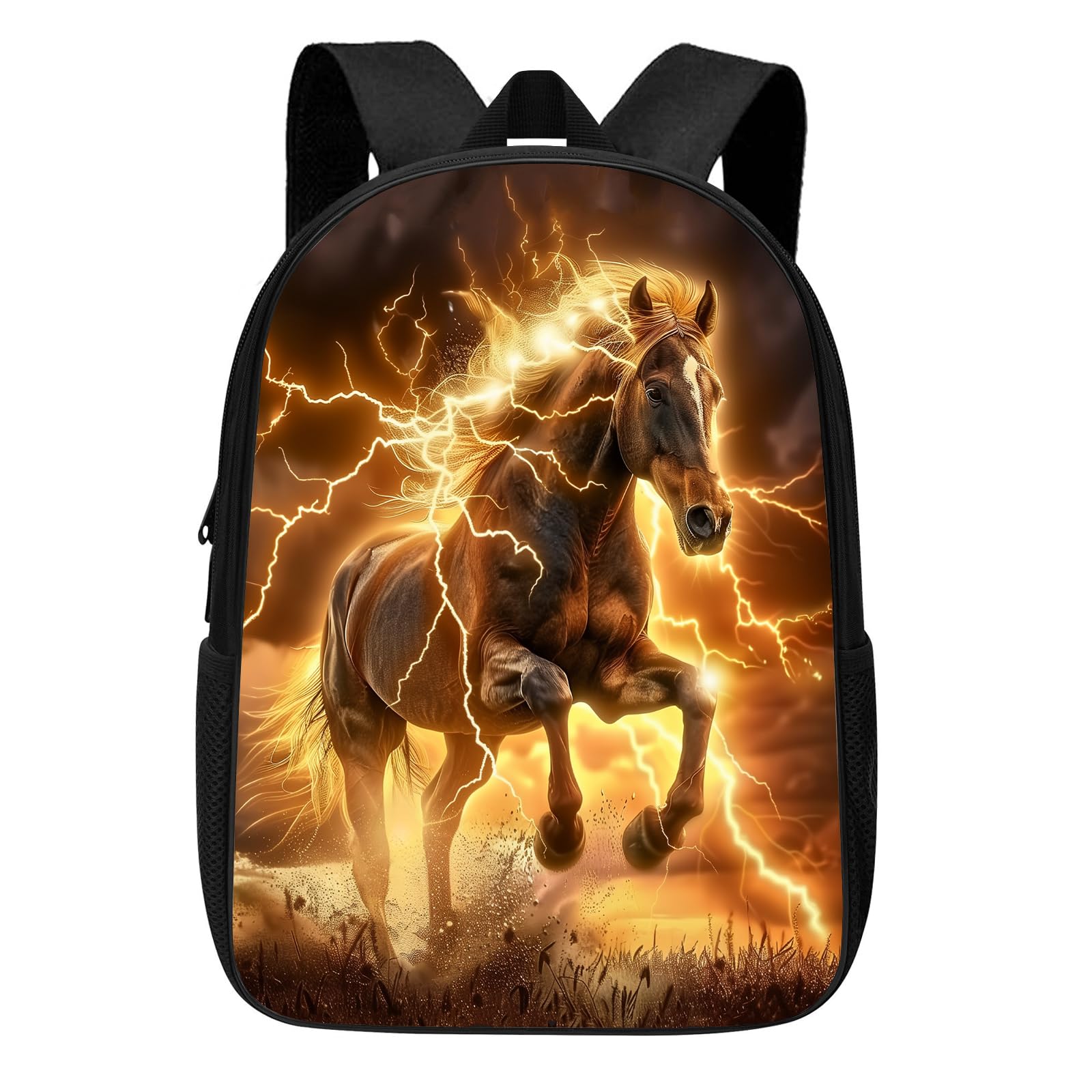 Lightning Horse Backpack for Boys & Girls - 17 Inch School Bag with Laptop Compartment | Durable Kids Backpack for Elementary, Middle, High School & College | Perfect for Travel, Daypack & Daily Use