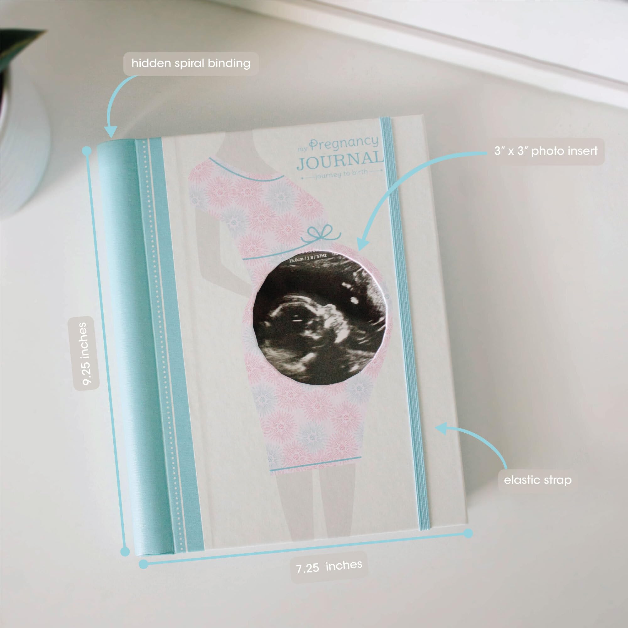 Pearhead Pregnancy Journal - Blue & Pink Baby Memory Book for Expecting Moms | Perfect for Pregnancy Milestones, Ultrasound Photos & Baby Shower Gifts
