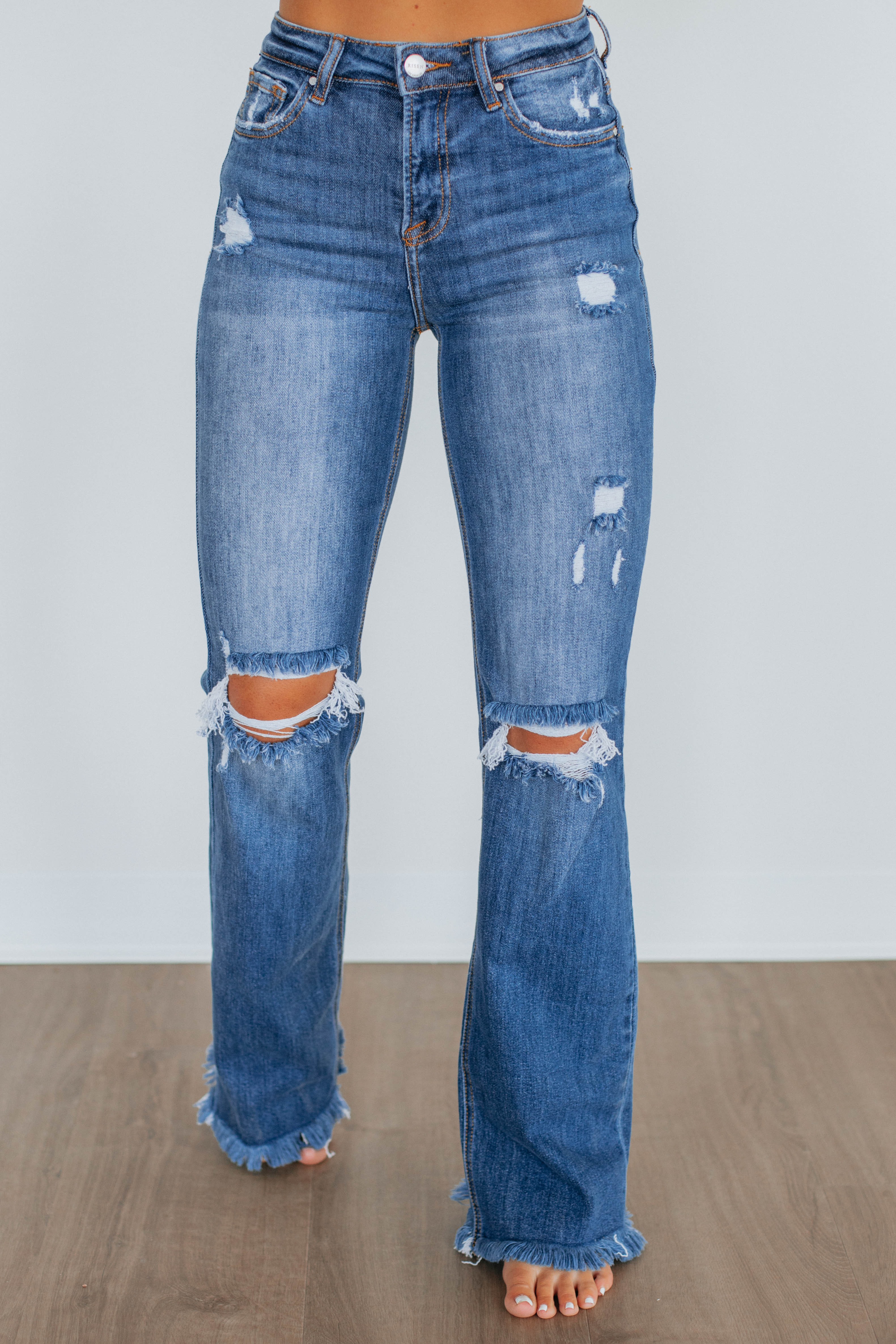 Eloise Risen Jeans - Women's High Waist Skinny Jeans in Dark Wash Denim for Casual Wear & Night Out