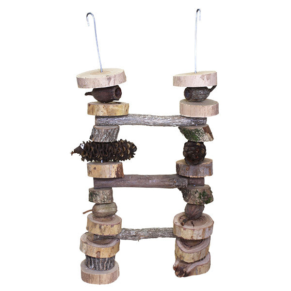 Natural Wooden Ladder for Home Decor | Small Rustic Step Stool for Shelf Access, Plant Display & Cozy Farmhouse Style | Perfect for Bedroom, Living Room & Garden Decor