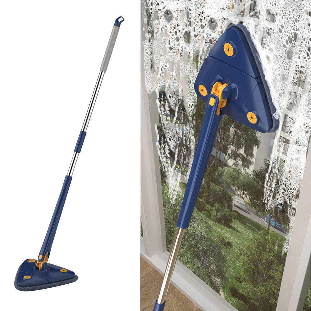 360° Rotating Adjustable Mop with Triangular Head - Multi-Function Spin Mop for Floor Cleaning - Perfect for Hardwood, Tile & Laminate Floors