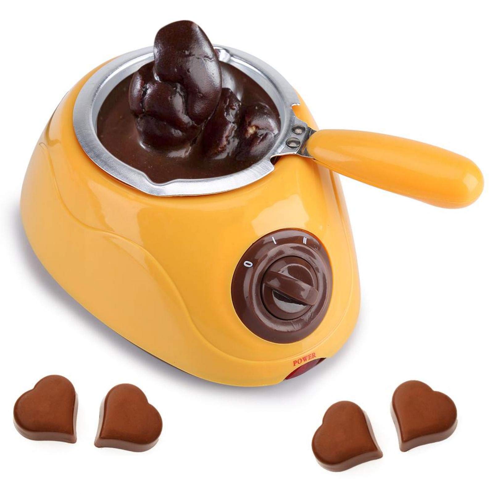 Electric Chocolate Melter Machine for Butter, Candy & Baking - Commercial & Home Use - Perfect for Cafes, Bakeries & DIY Desserts (Yellow)