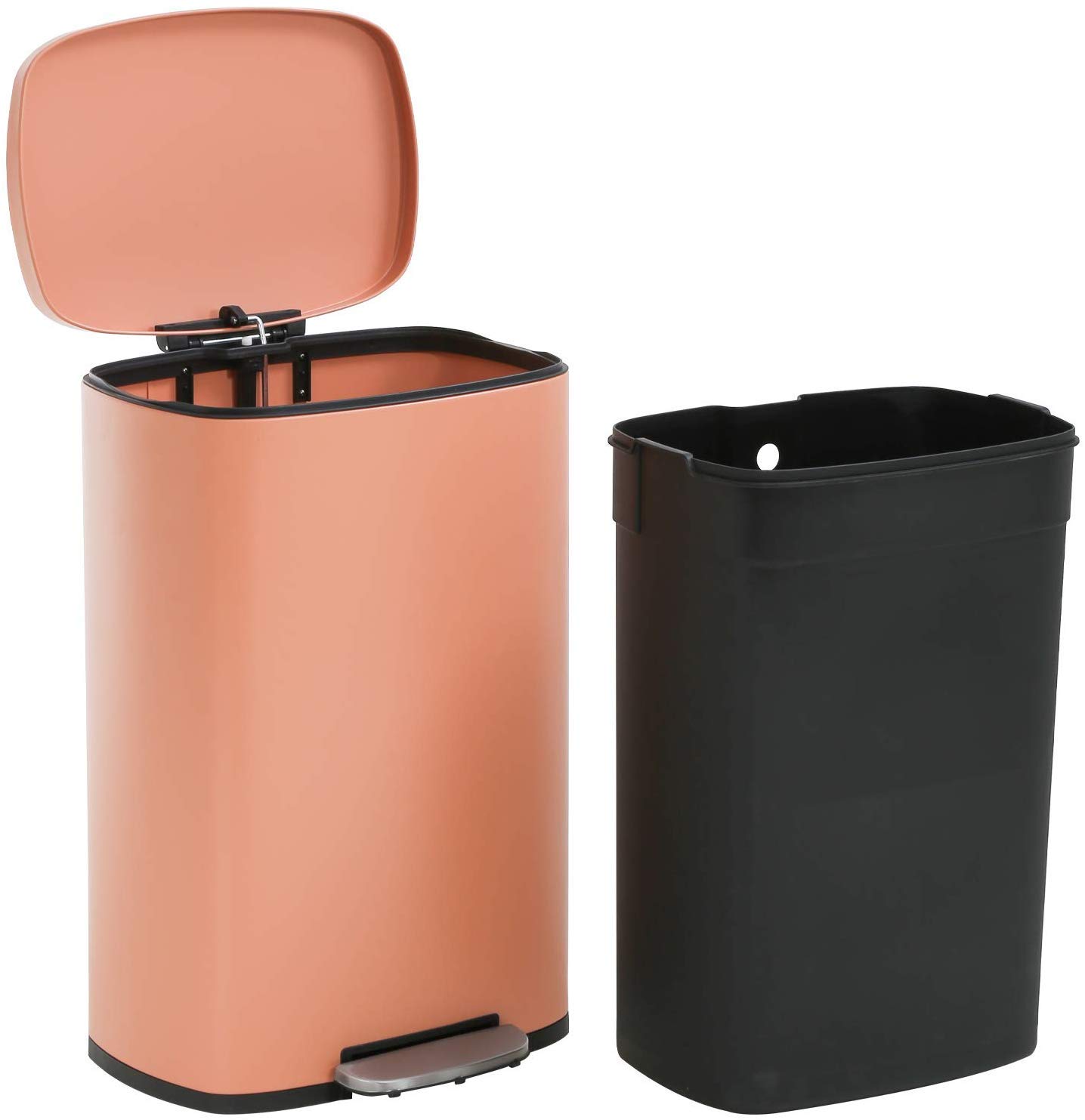 13 Gallon Step Trash Can with Removable Liner - 50L Kitchen & Office Recycling Bin - Commercial Garbage Can for Business, Home, Restaurant - Pink Touch-Free Waste Basket (Perfect for Kitchens, Offices, Restaurants & High-Traffic Areas)