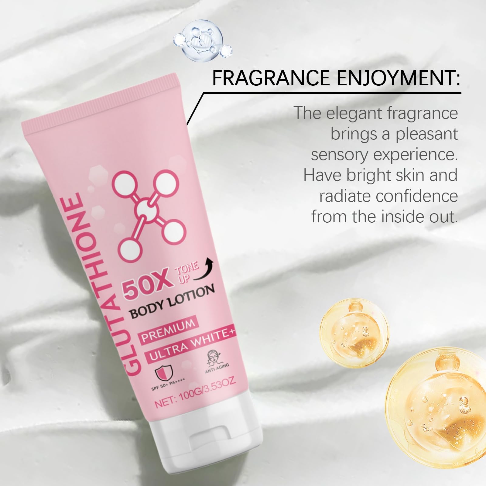 Glutathione 50x Tone Up Body Lotion - Skin Brightening & Moisturizing Cream for Even Skin Tone - Softening Scented Lotion for Face & Body (1PC) - Perfect for Daily Skincare Routine & Nighttime Hydration