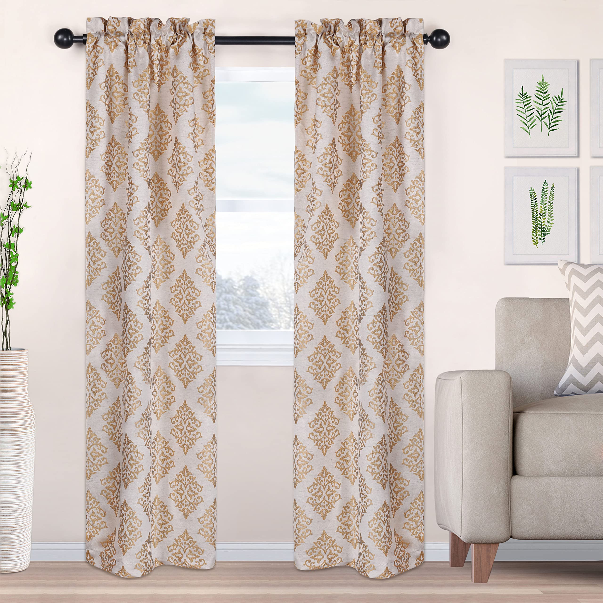BNM Jacquard Embroidered Curtains Set of 2 - 26
