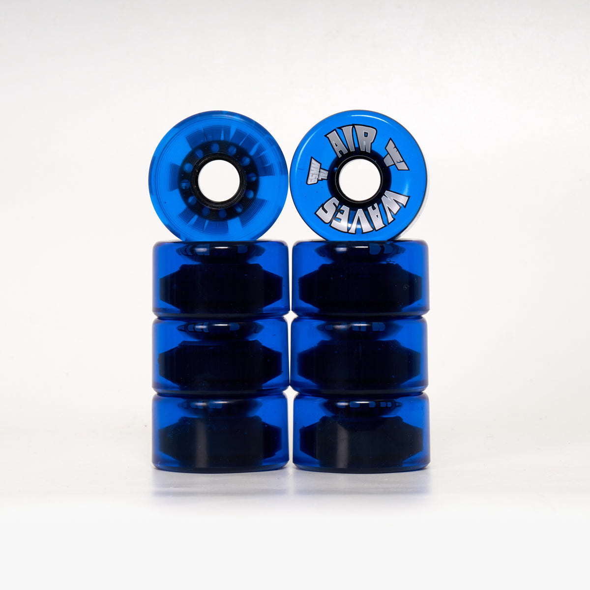 Airwaves 65mm 78a Skateboard Wheels - Clear Blue - Perfect for Cruising, Carving & Smooth Rides on Streets & Parks