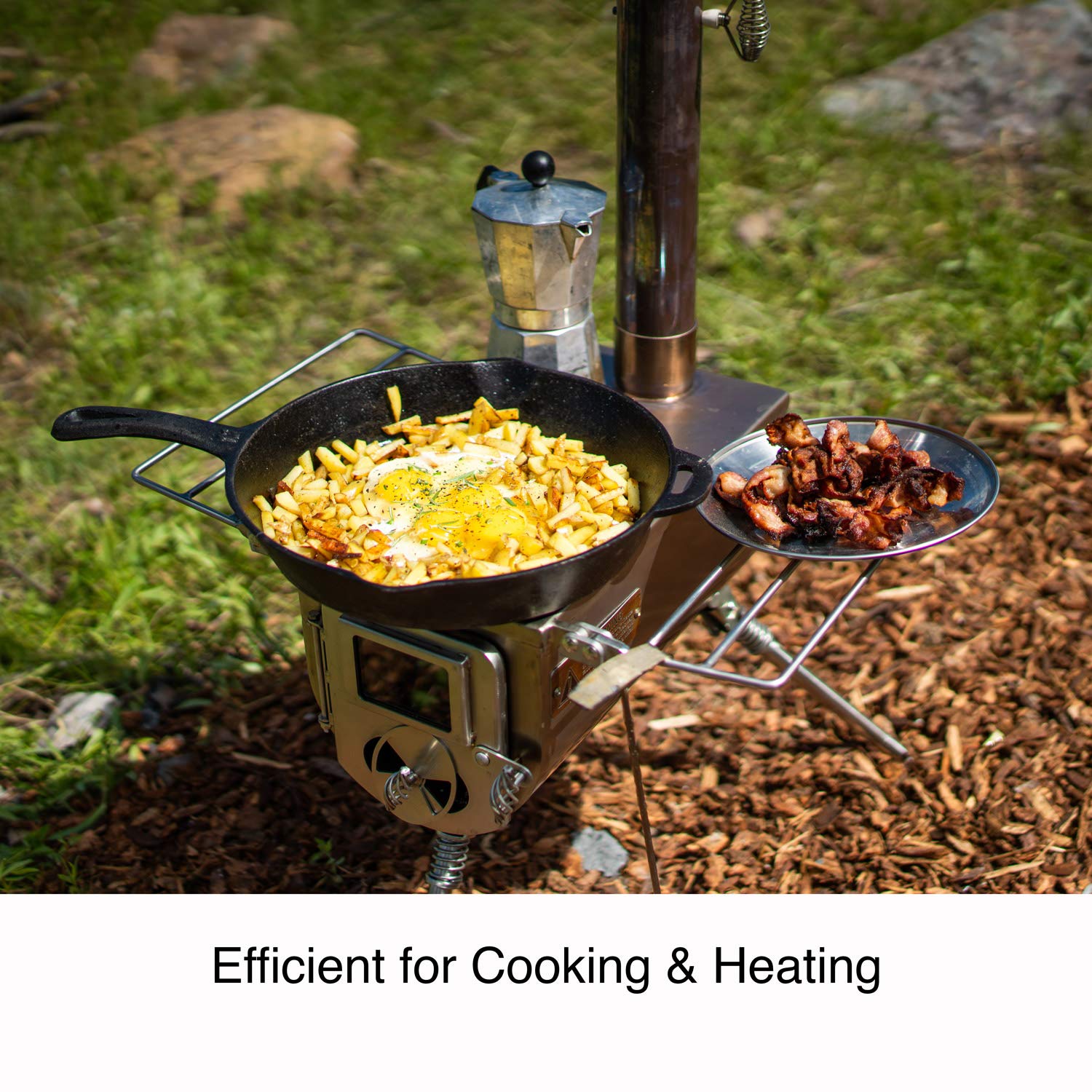 Winnerwell Woodlander Medium Tent Stove - Portable Wood Burning Stove for Camping, Hiking & Survival | 800 cu in Firebox | Stainless Steel Construction w/ Chimney Pipe | Perfect for Tents, Cabins & Outdoor Adventures