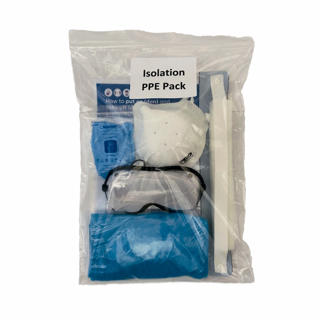 Disposable Isolation PPE Pack 20430105 - Full Protective Gear Set for Healthcare Workers, First Responders & Essential Workers - Ideal for Hospitals, Clinics & Emergency Use
