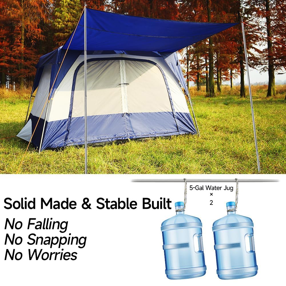 Heavy Duty Adjustable Tarp Poles - Replacement Tent Poles for Canopy, Shelter & Awning - Thickened Camping Poles for Outdoor Adventures, Backpacking & Emergency Preparedness