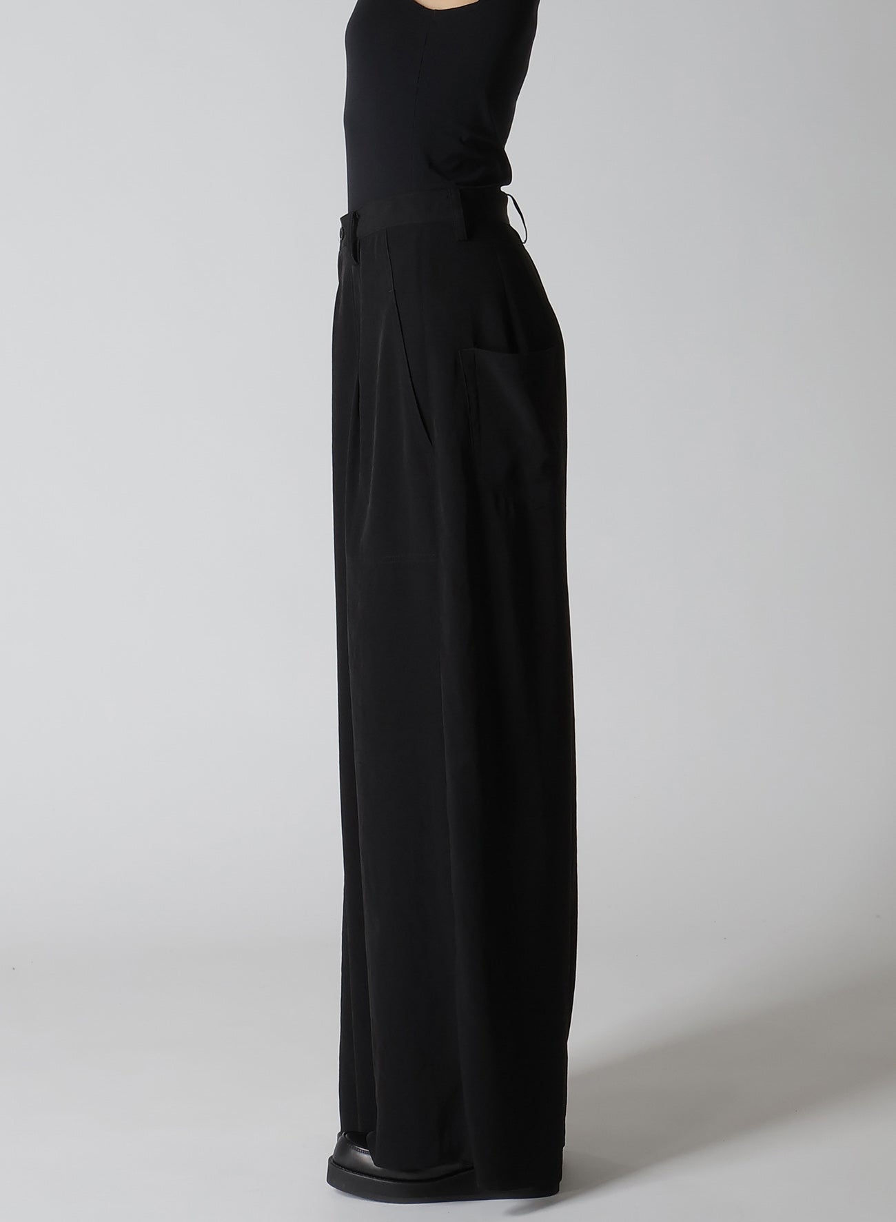 Elegant Crepe de Chine Double Tucked Wide Leg Pants for Women - Comfortable & Stylish Office Wear & Casual Outfits