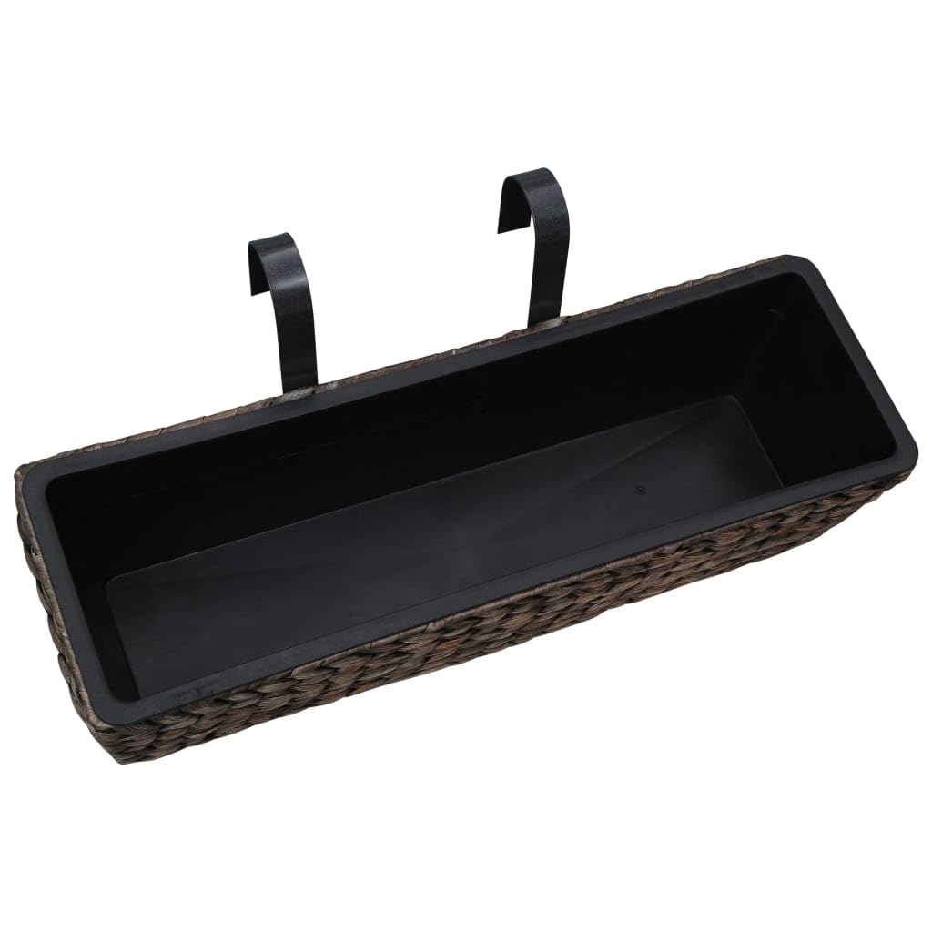 2-Pack Brown Water Hyacinth Indoor Planters with Removable Pots - 23.6