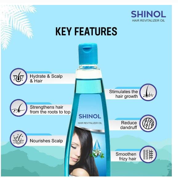 SHINOL Hair Growth Oil - 150ml (Pack of 2) | Natural Hair Revitalizer with Argan & Castor Oil | For Thicker, Longer & Healthier Hair | Perfect for Daily Hair Care & Scalp Massage
