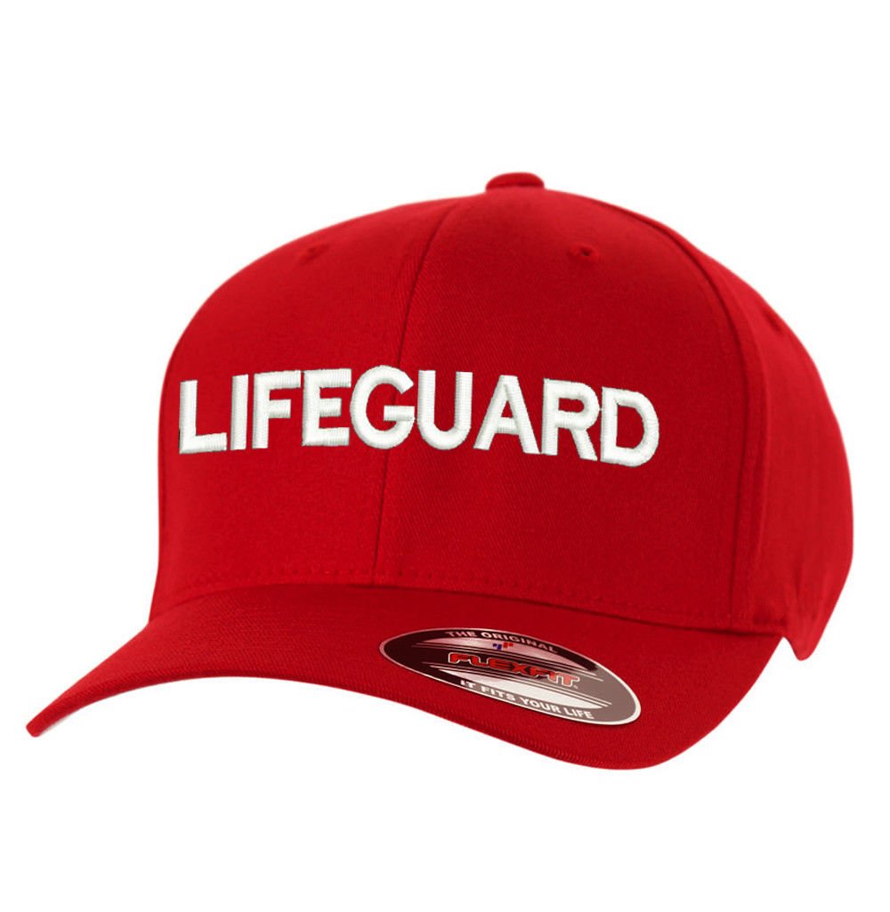 LIFE GUARD Flexfit Baseball Cap - Adjustable Red Hat for Men & Women - Perfect for Outdoor Activities, Sports, and Sun Protection