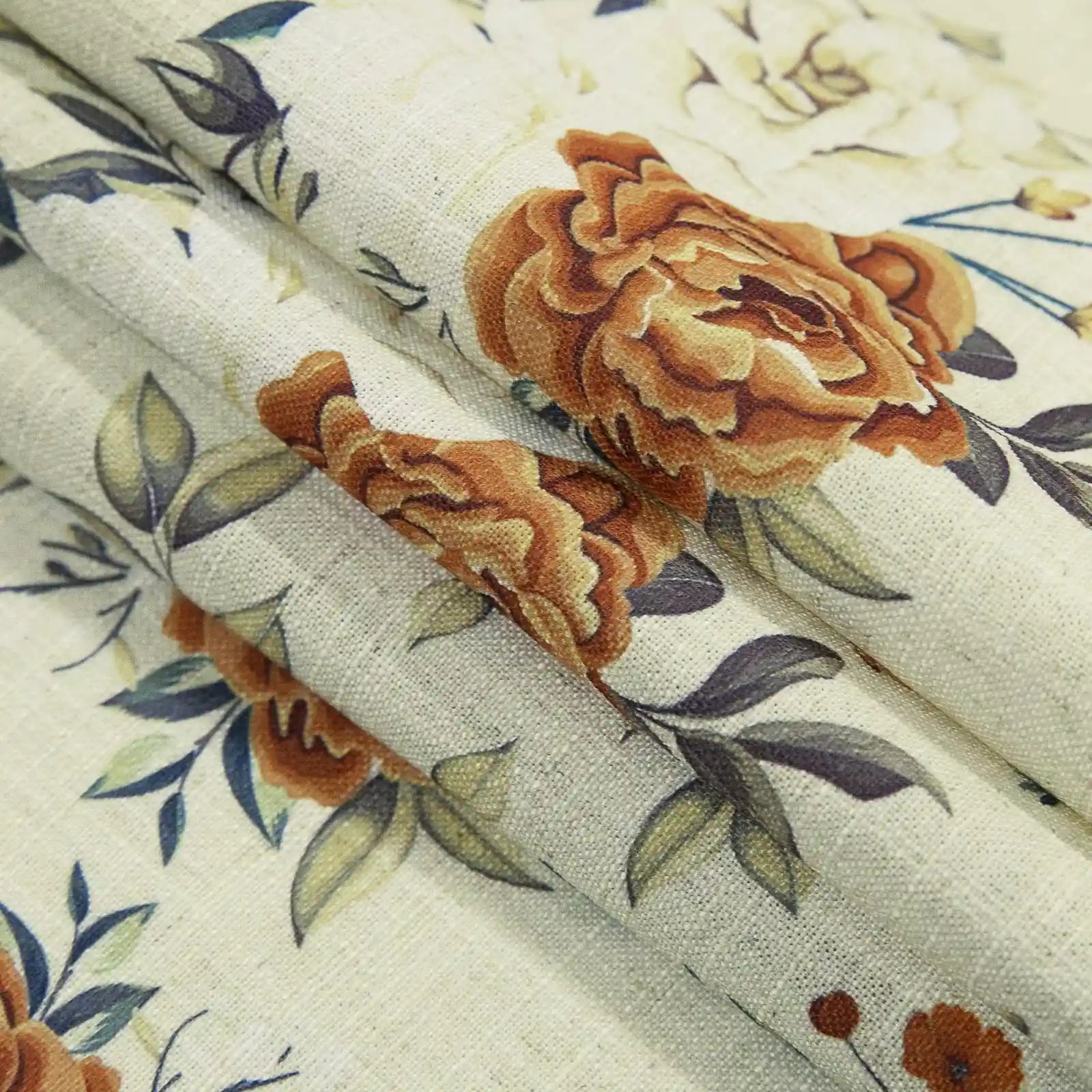 Bohemian Botanical Pleated Drapery Curtains - 52 Inch Width - Elegant Boho Home Decor for Living Room & Bedroom