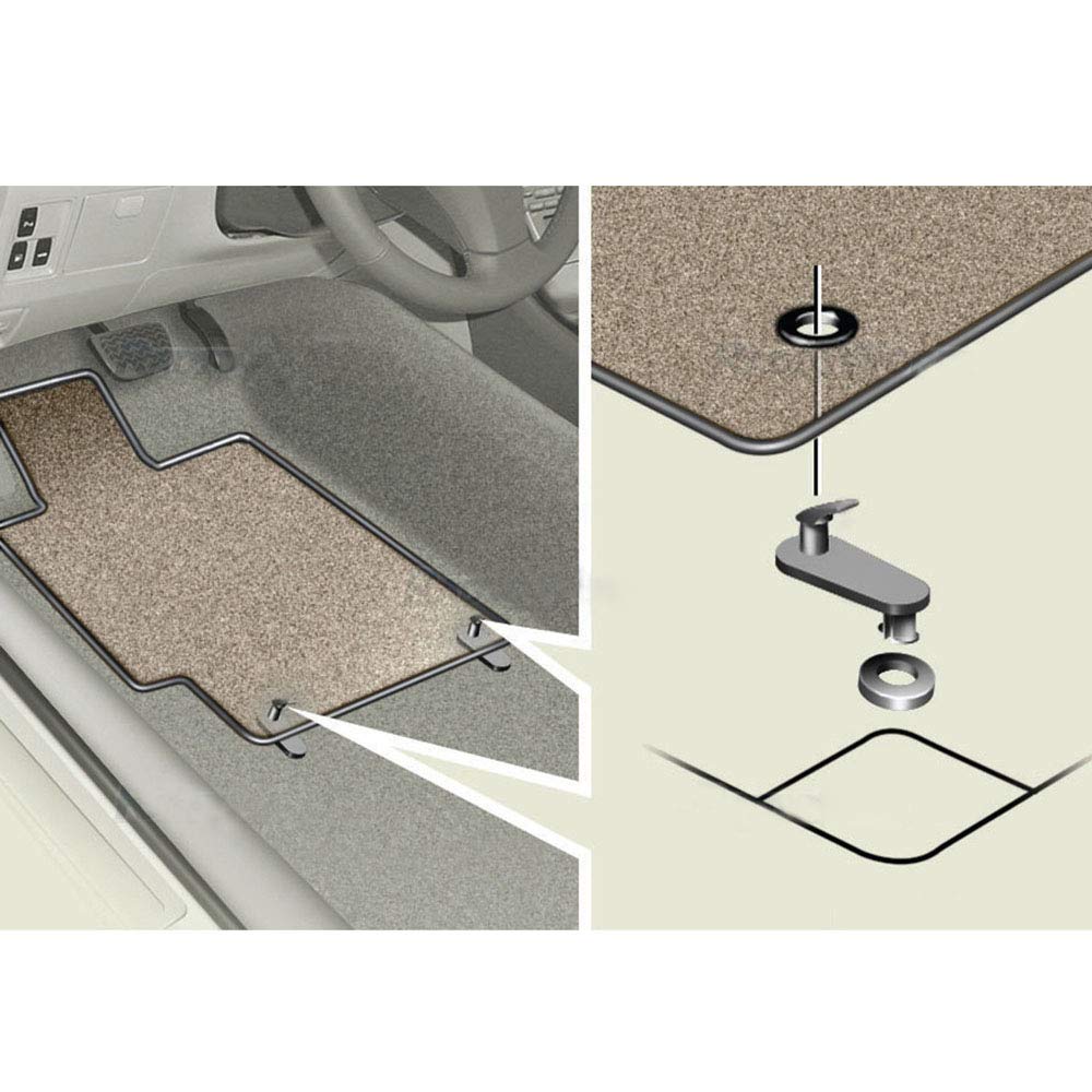 4 Pack Black Car Mat Fixing Clips - Universal Floor Carpet Hooks for Toyota Lexus - Secure Your Mats for Safe Driving & Comfortable Ride