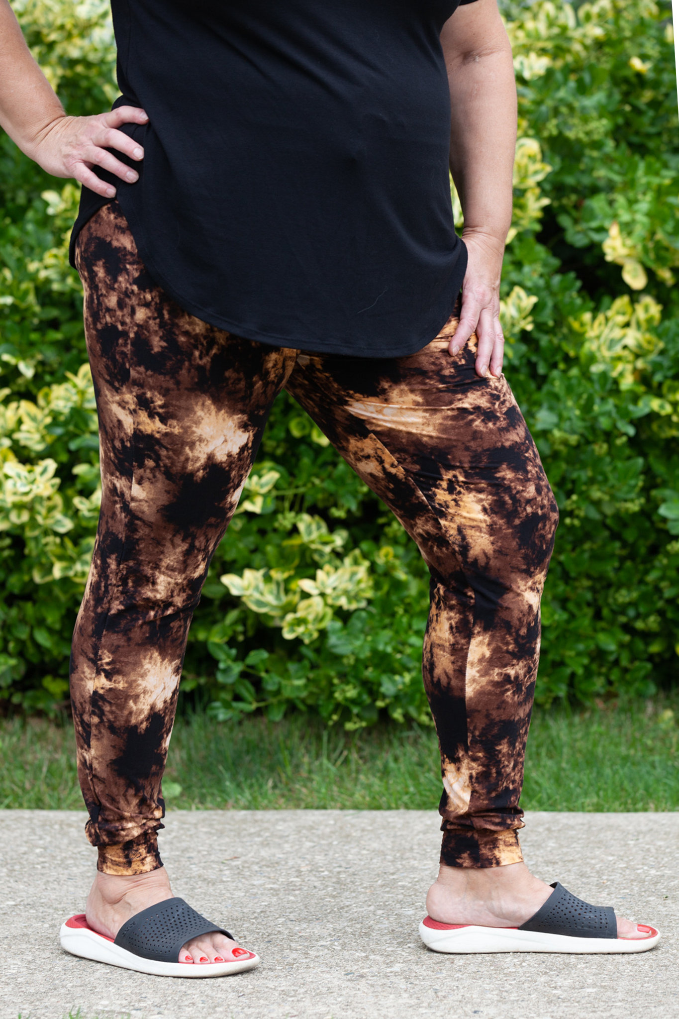Bleach Tie Dye Jogger Pants for Women - Comfortable Plus Size Sweatpants for Yoga, Lounge & Casual Wear