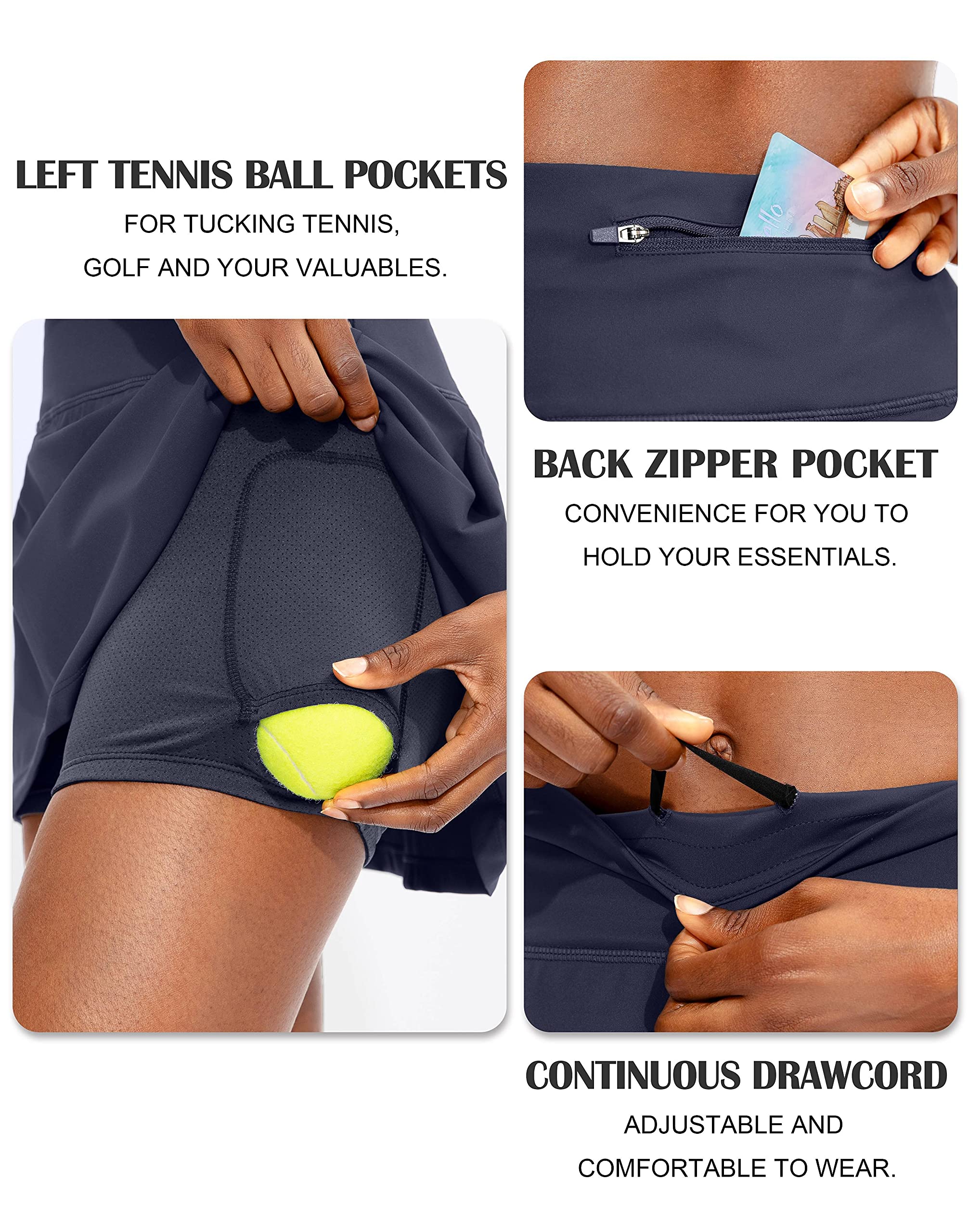 Soothfeel Women's Pleated Tennis Skirt with Pockets - High Waisted Athletic Skort for Golf, Running & Workouts | Perfect for Sports, Gym & Casual Wear