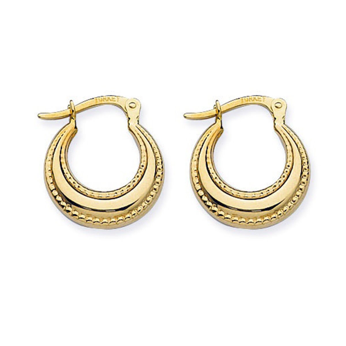 14K Gold Graduated Width Hoop Earrings with Rope Design Edge - Perfect for Everyday Wear, Date Nights & Special Occasions