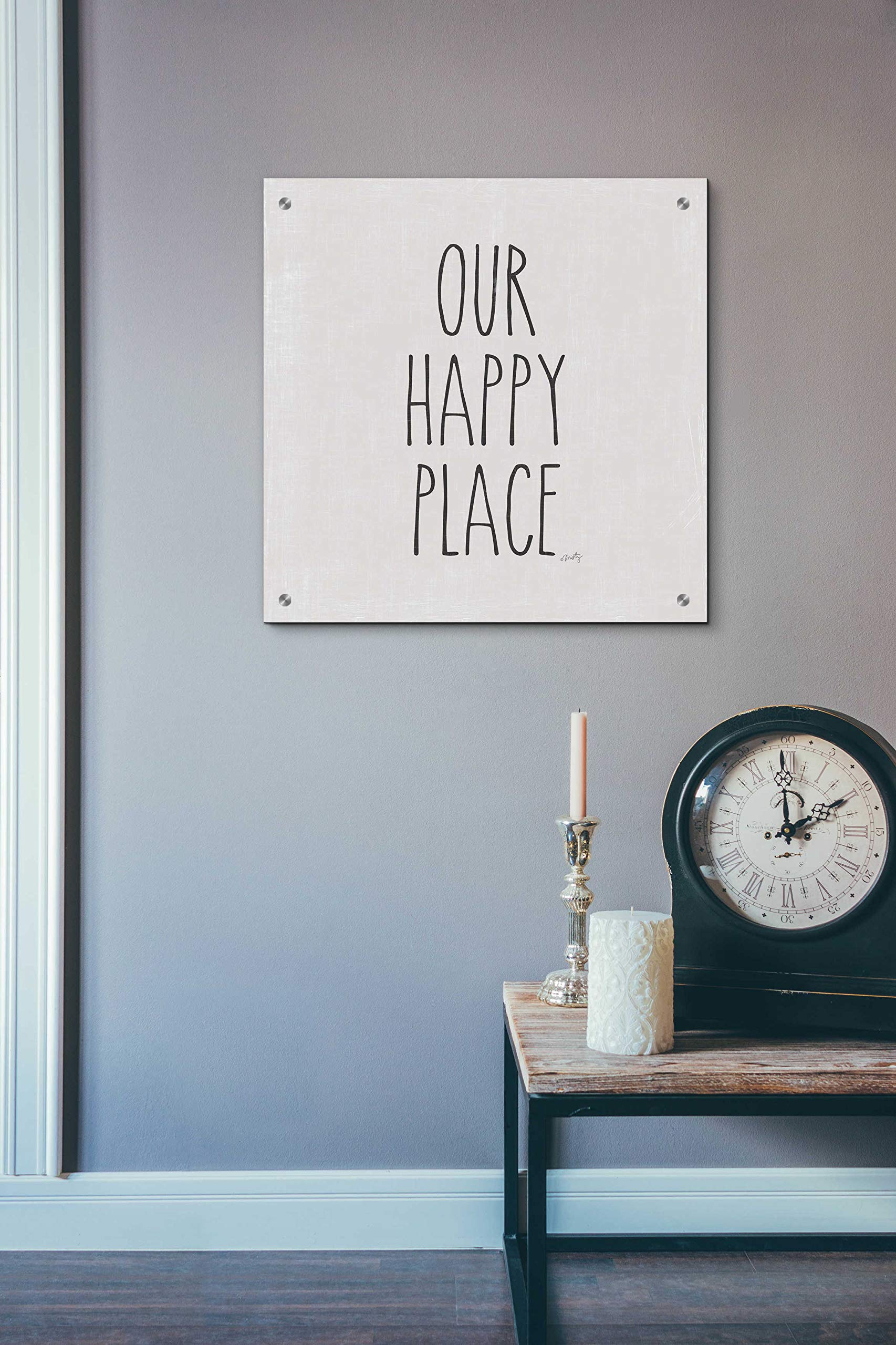 Epic Art 'Our Happy Place' by Misty Michelle - 24x24 Inch Acrylic Glass Wall Decor - Modern Abstract Painting for Living Room, Bedroom & Office