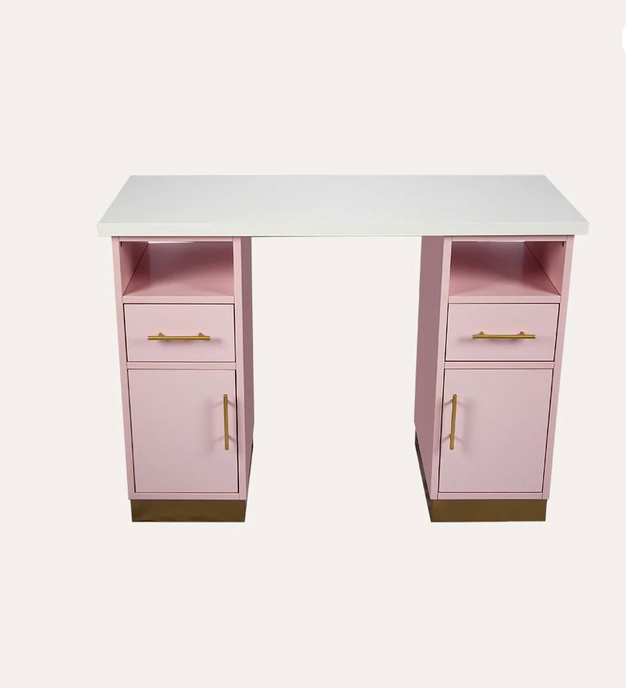 Professional Caroline Manicure Table for Nail Salon & Home Spa - Portable Nail Technician Desk with Storage & Adjustable Height - Perfect for Manicures, Pedicures & Nail Art