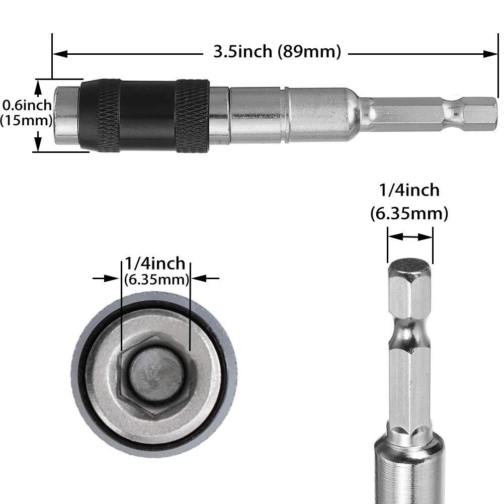 2 Pack Magnetic Pivot Drill Bit Holder - Flexible Quick Release Screwdriver Bit Extension for Tight Spaces & Corners - Ideal for DIY, Home Repair, and Professional Construction Work