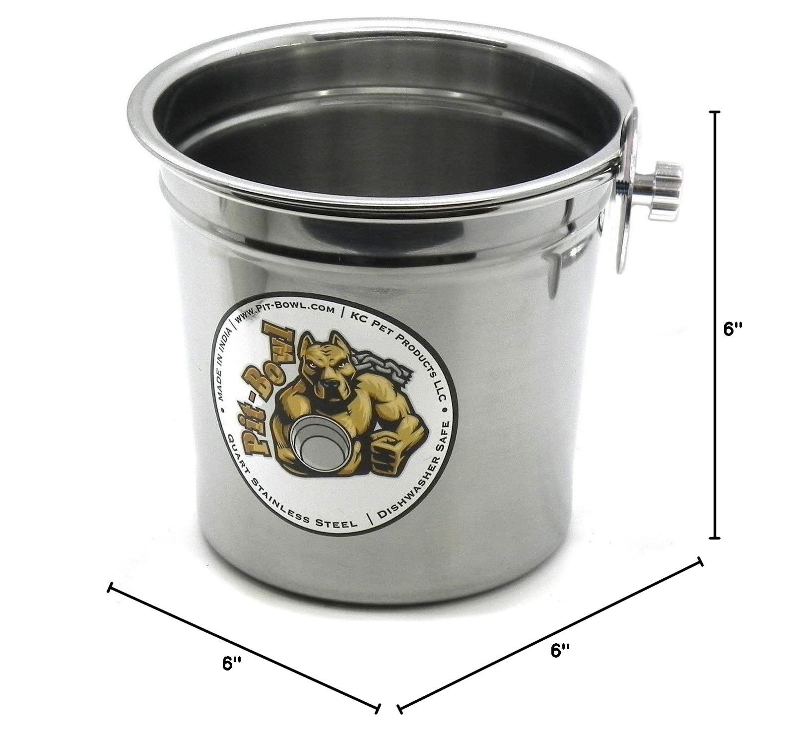 Stainless Steel Bolt-On Dog Crate Water Bowl - 2 to 2.25 Quart Capacity - Durable & Rust-Proof Pet Bowl for Travel, Kennels & Outdoor Use - Model CR82