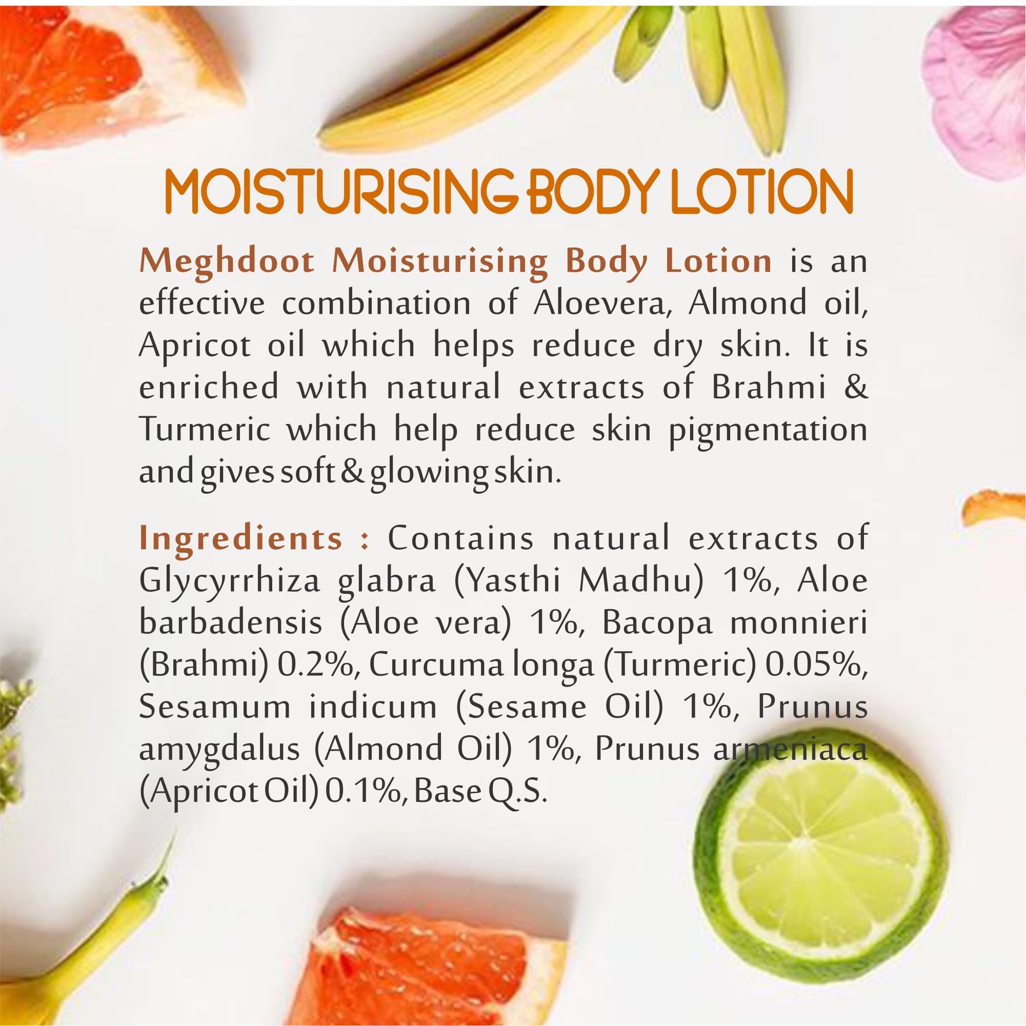 Meghdoot Ayurvedic Deep Moisture Body Lotion - Enriched with Apricot & Almond Oil for Dry, Damaged Skin - 500ml Hydrating Cream for Soft, Glowing Skin - Pack of 1 - Perfect for Daily Skincare Routine & Winter Skin Care