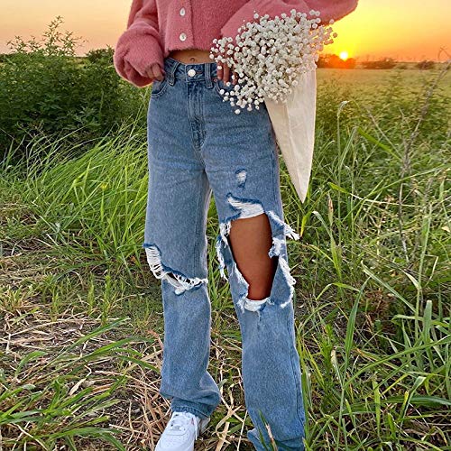 KMBANGI Women's High Waisted Wide Leg Denim Jeans - Straight Baggy Pants for Casual & Y2K Streetwear | Perfect for Everyday Wear, Office & Fashion Outfits
