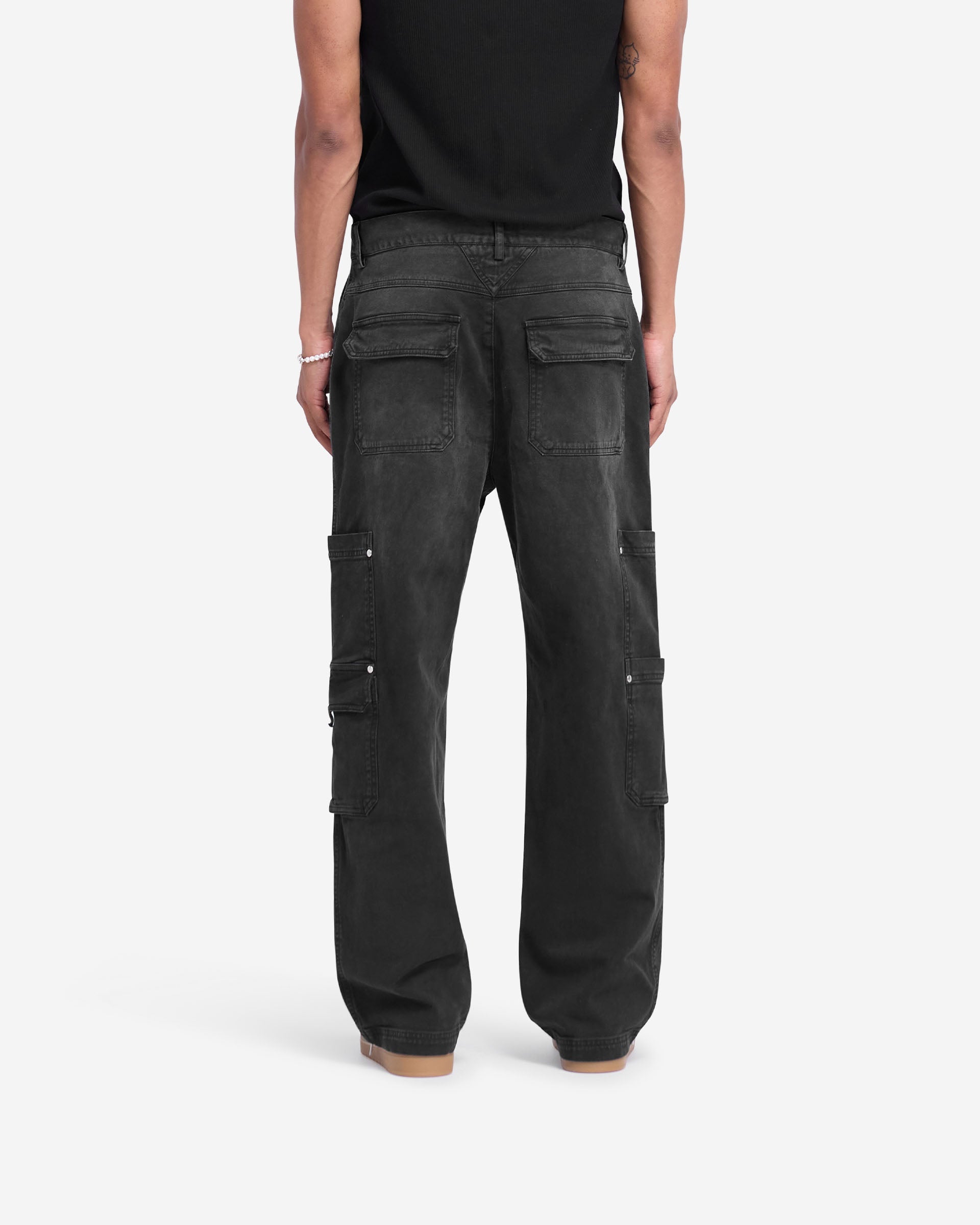 Men's Workshop Pants - Washed Black Denim Workwear for Construction & DIY Projects