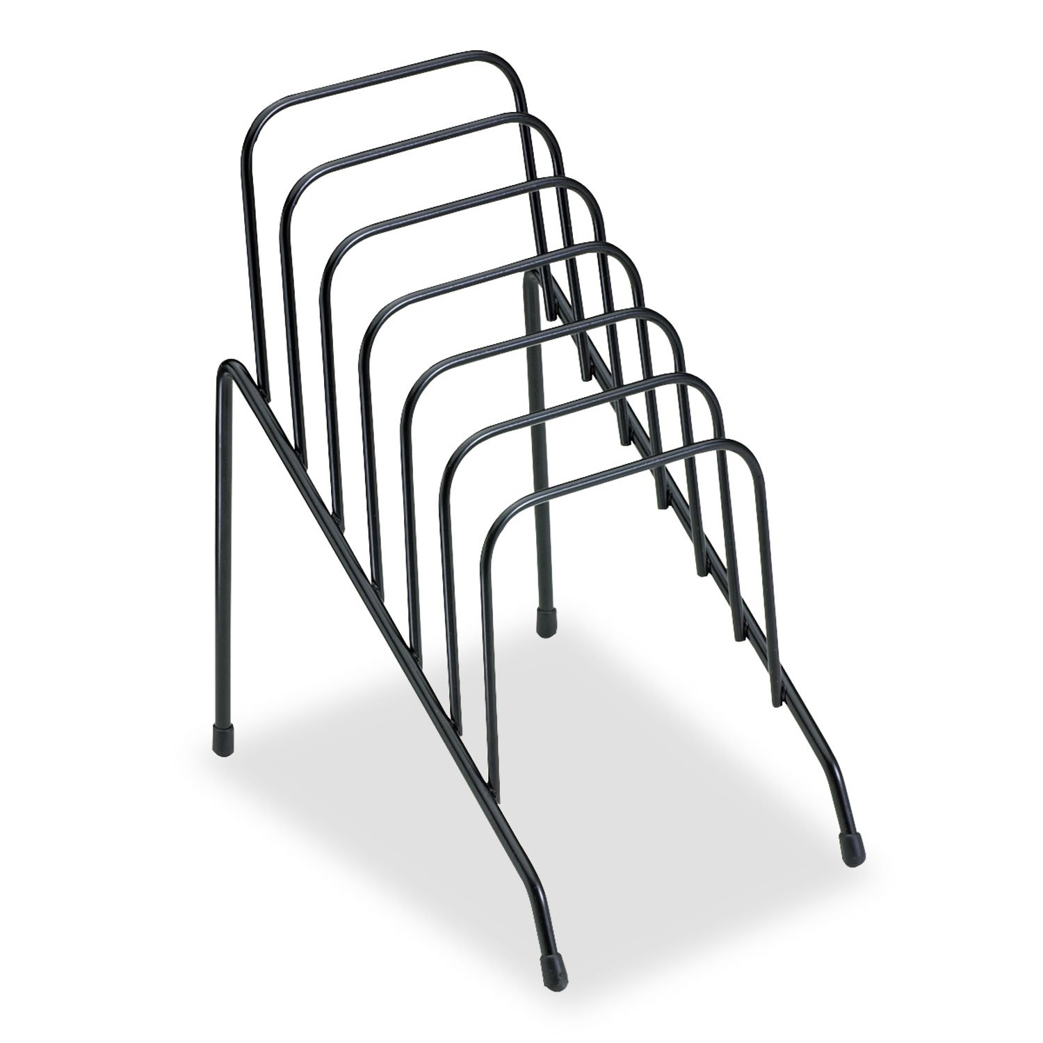 Fellowes Step File Junior Wire Organizer Rack - 6 Section Black Desktop File Organizer (72613) | Perfect for Office, Home & School Paperwork Organization