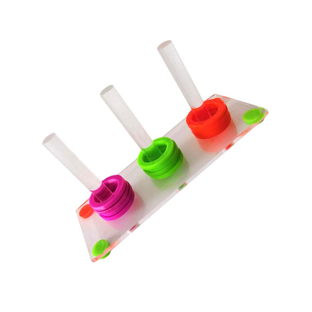 Balacoo Educational Puzzle Toys for Parrots - Interactive Bird Trick Tabletop Games, Stacking Rings & Color Separation Fitness Toys | Perfect for Parrot Enrichment & Mental Stimulation