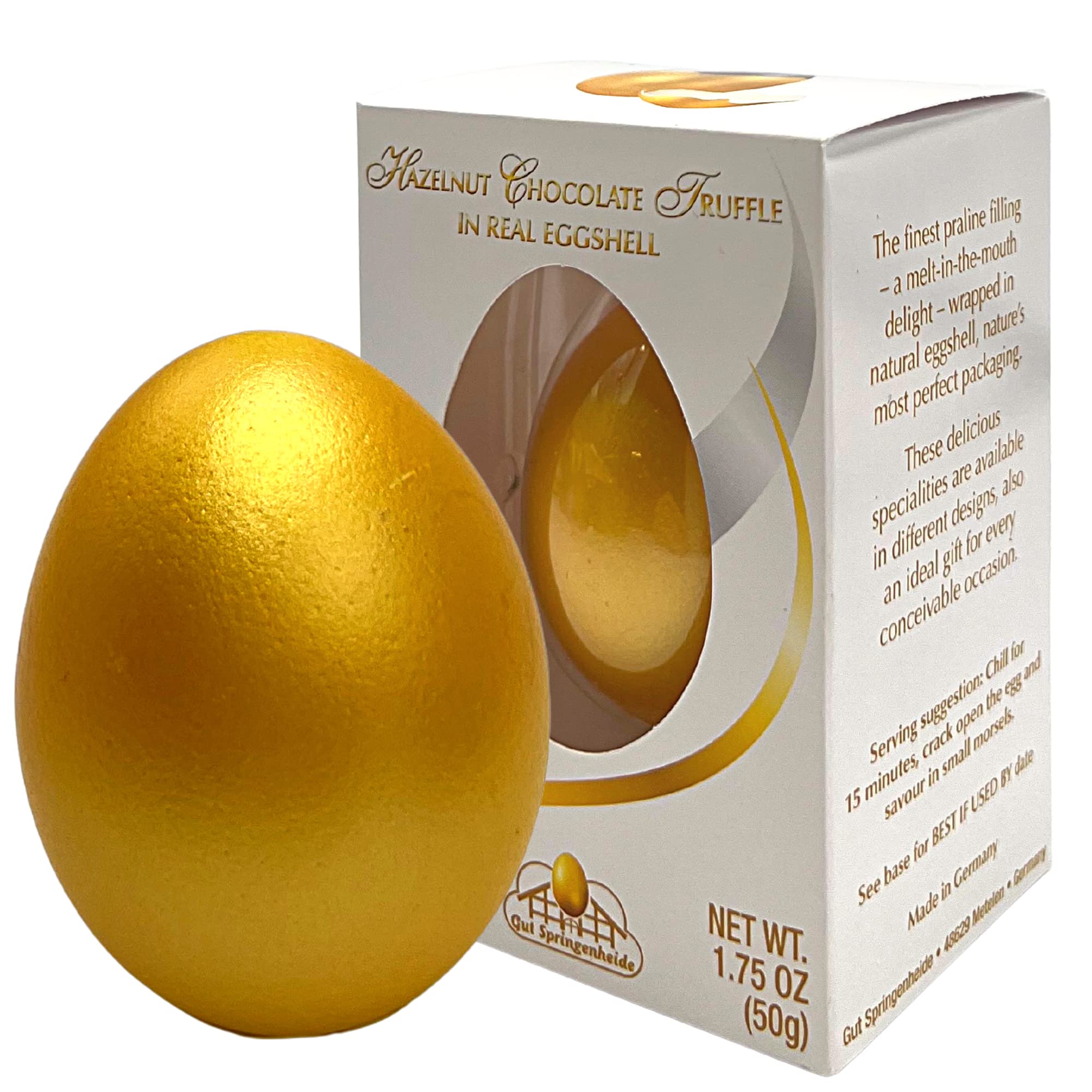 Needzo Gourmet German Milk Chocolate Filled Egg - Creamy Hazelnut Truffle (1.75oz) | Premium Easter Basket Stuffers, Holiday Candy Gifts for Family & Friends | Perfect for Easter Celebrations, Party Favors & Sweet Treats