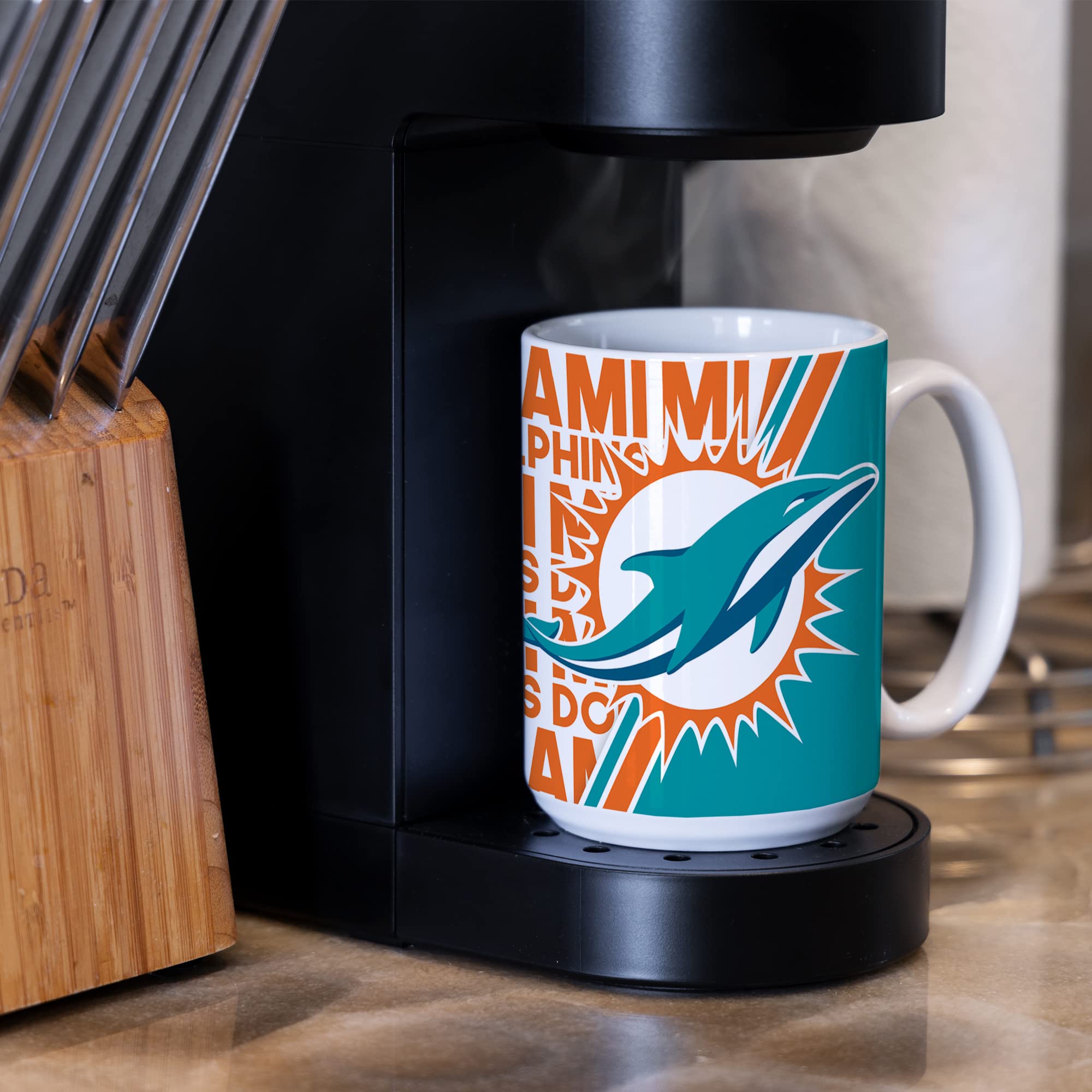 NFL Football 15 oz White Ceramic Mug - Officially Licensed Team Logo Coffee Cup for Fans | Perfect for Game Day, Office Use & Gift Giving
