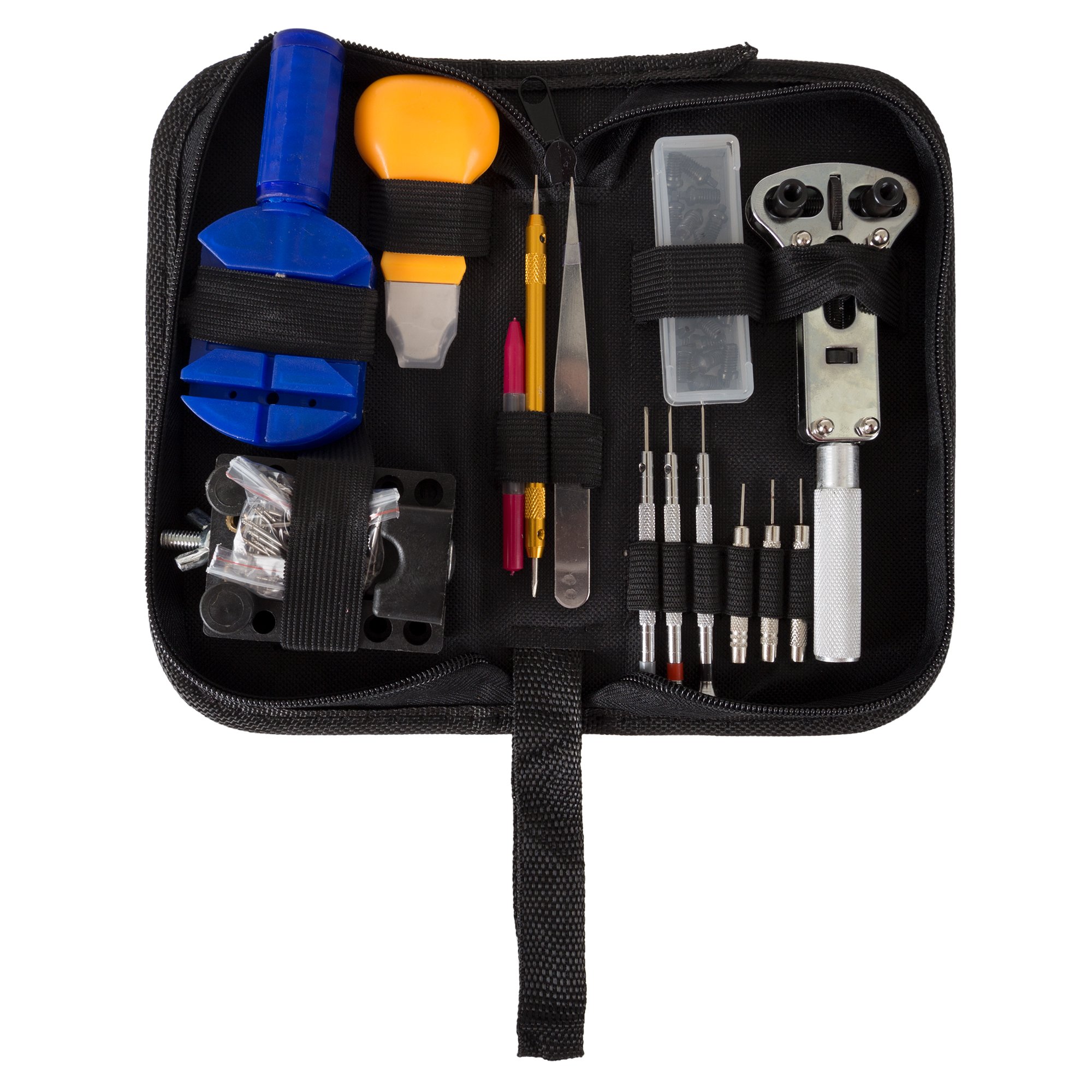 Stalwart 144-Piece Watch Repair Kit with Opener, Holder, Link Remover & Storage Case – Professional Watchmaker Tool Set for DIY Watch Battery Replacement & Band Adjustment – Perfect for Home, Jewelry Shop & Watch Enthusiasts