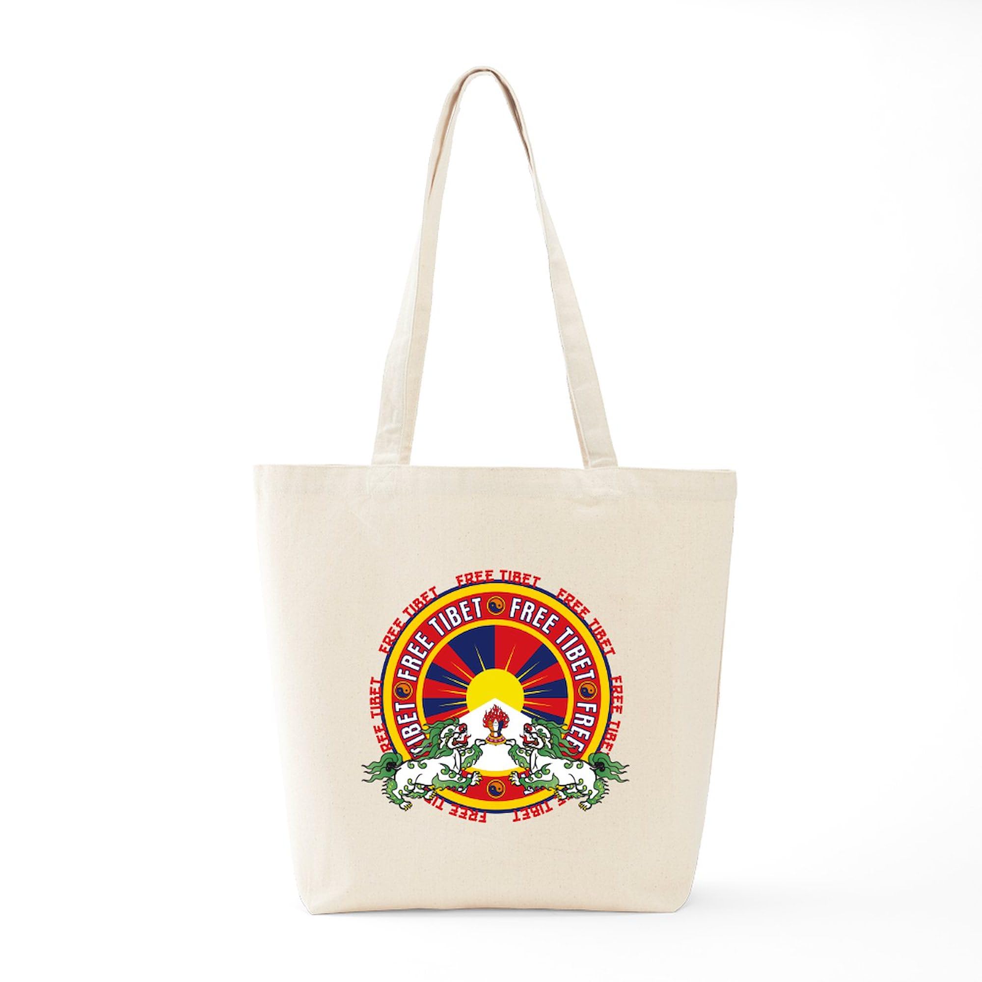 Free Tibet Snow Lions Tote Bag - Eco-Friendly Natural Canvas Reusable Shopping Bag for Groceries, Beach & Daily Use | CafePress