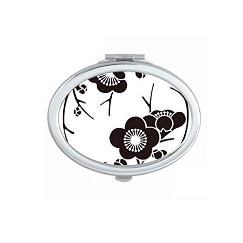 DIYthinker Japanese Culture Cute Black Sakura Mirror - Portable Folding Double-Sided Makeup Mirror with Stand (Perfect for Travel, Home Vanity & Cosplay Accessories)