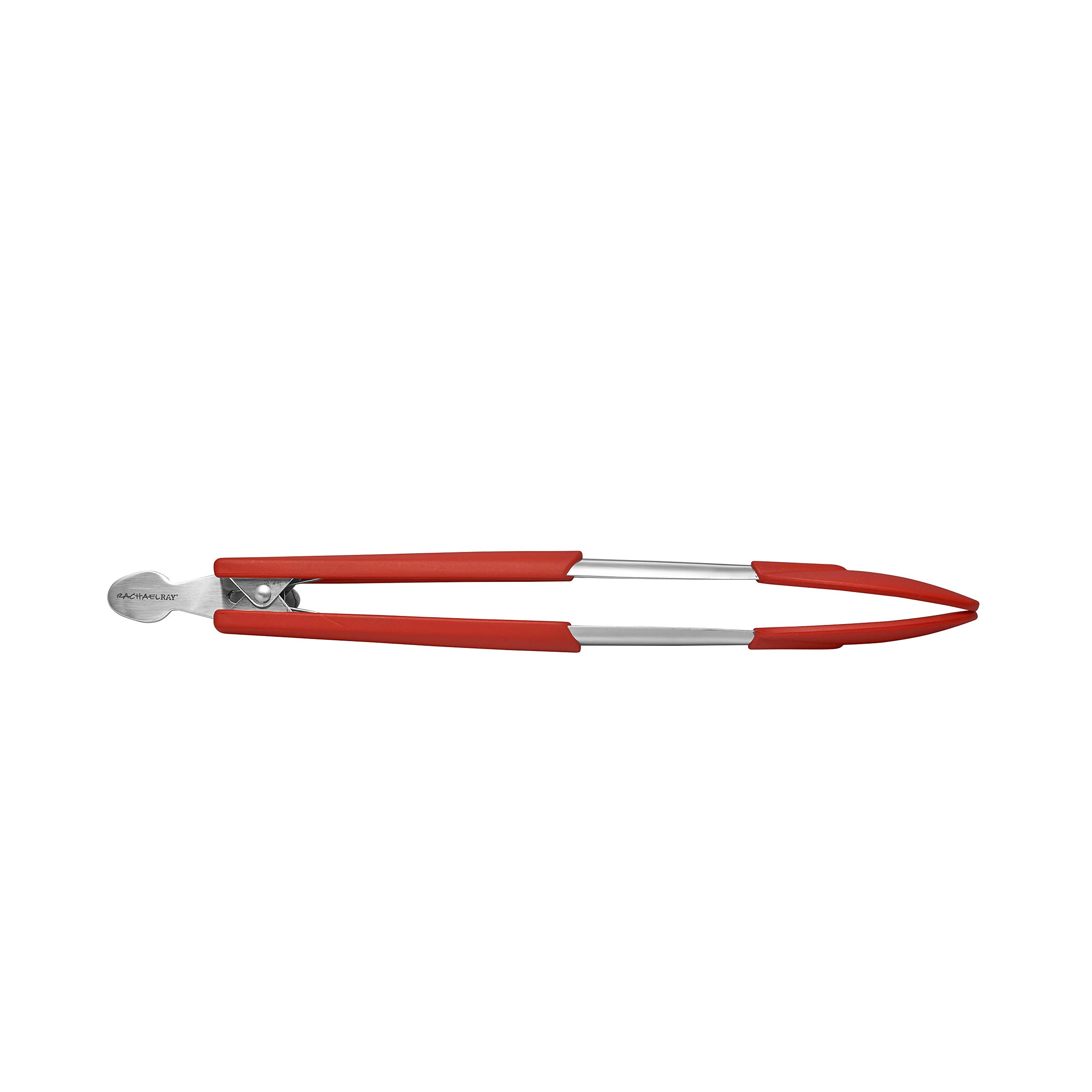 Rachael Ray Lil' Huggers Dishwasher Safe Lazy Locking Cooking Tongs - 2 Piece Set, Red | Salad Serving Utensils & Multi-Purpose Kitchen Tools for Cooking, Grilling & Serving
