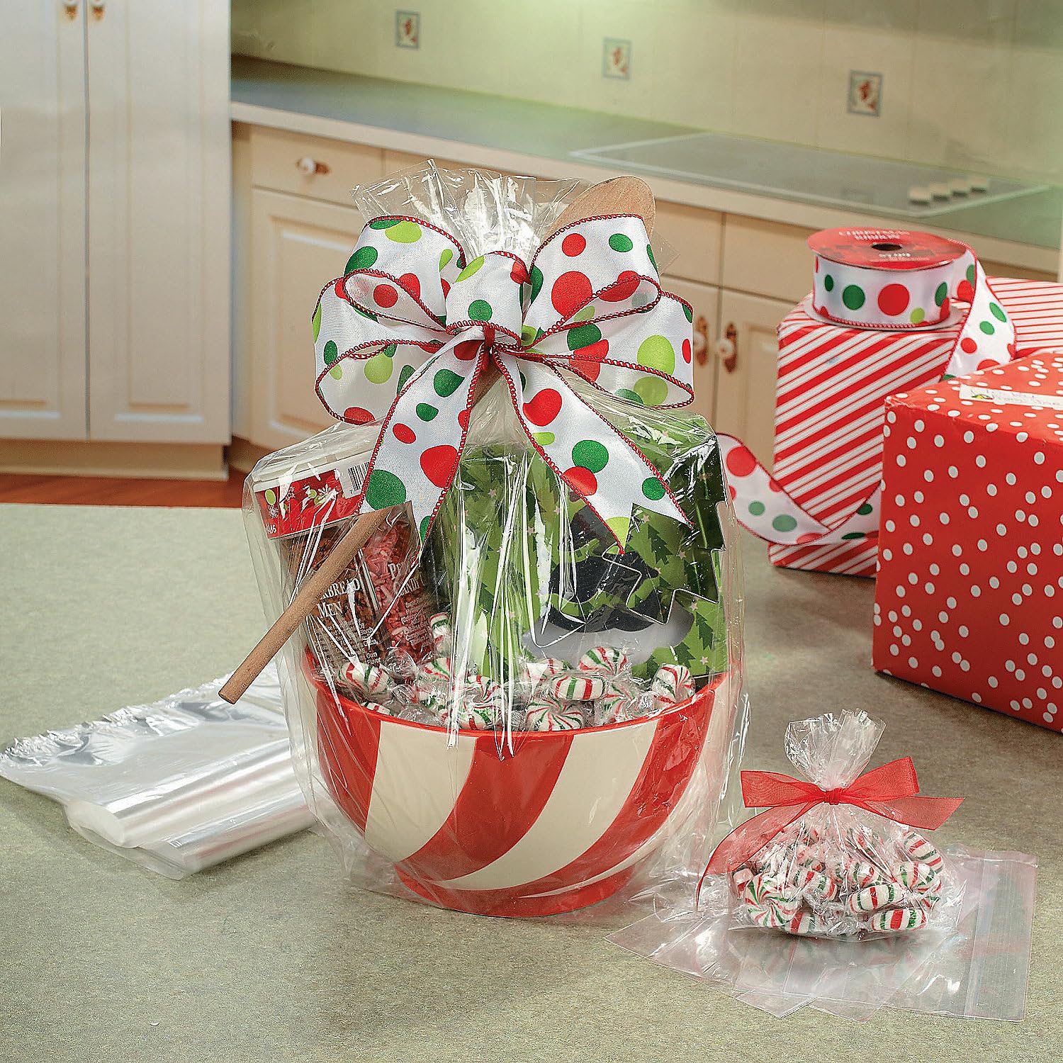 **50-Piece Large Clear Cello Basket Bags for Wedding Party Supplies | Cellophane Gift Bags for Bridal Showers, Baby Showers & Events**