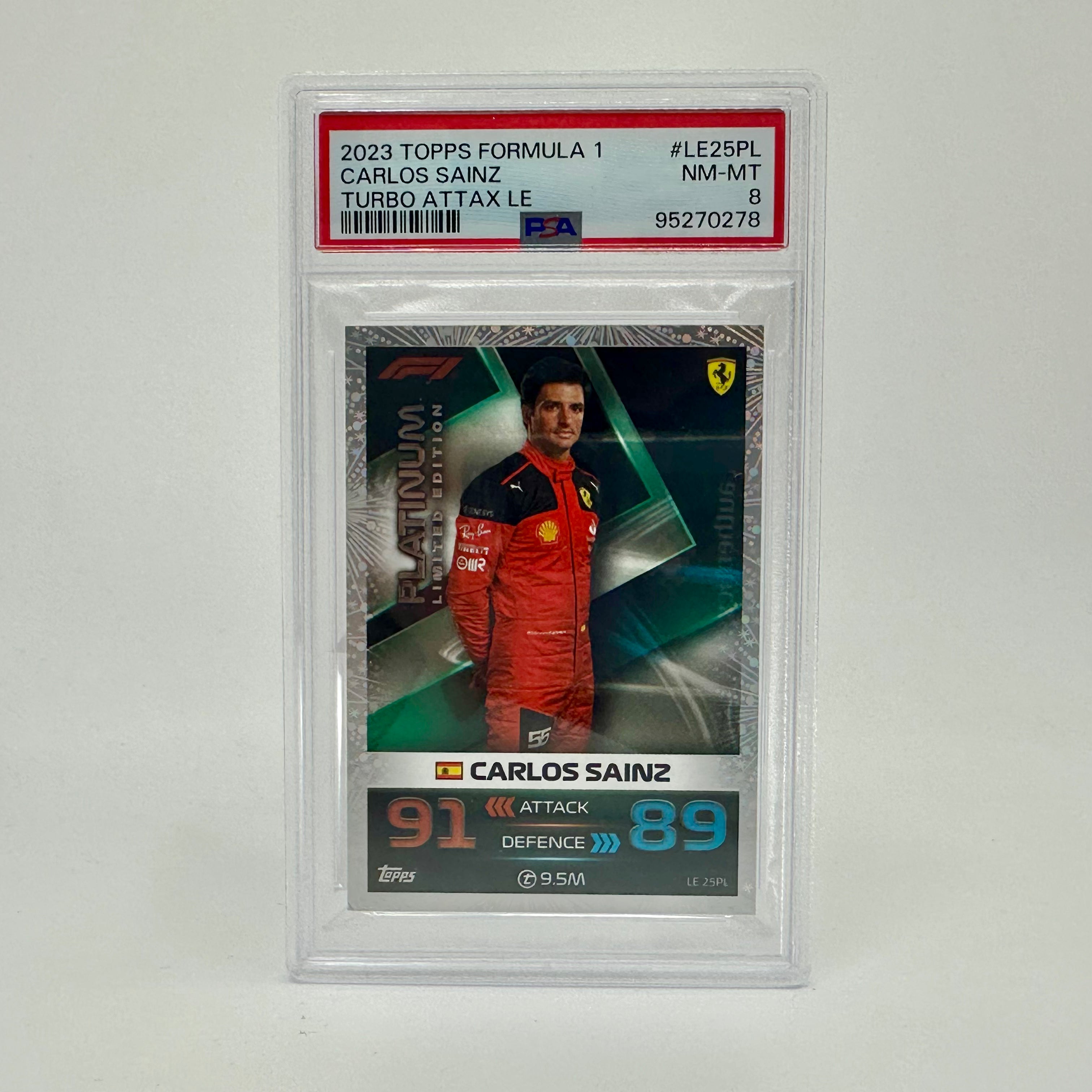 PSA 8 Graded Carlos Sainz #LE25PL Platinum Limited Edition F1 Racing Card - Perfect for Collectors, Investors & Motorsport Fans