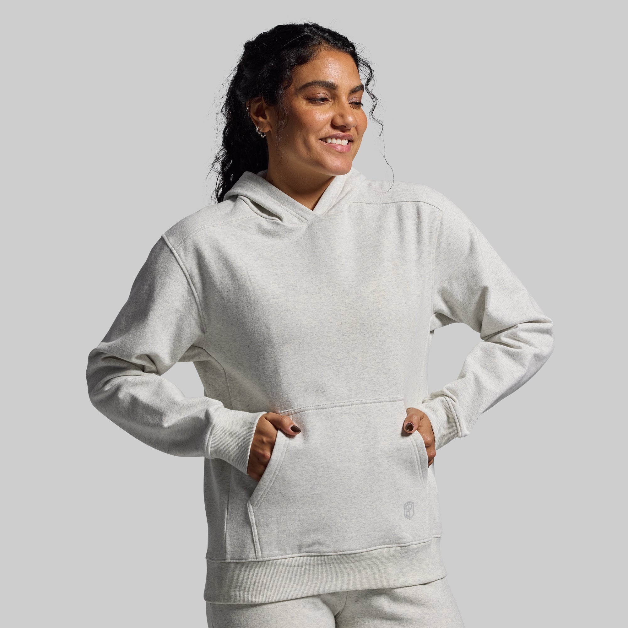 Women's Comfortable Heather White Jogger Set - Soft Lounge Pants & Matching Top for Yoga, Running & Casual Wear