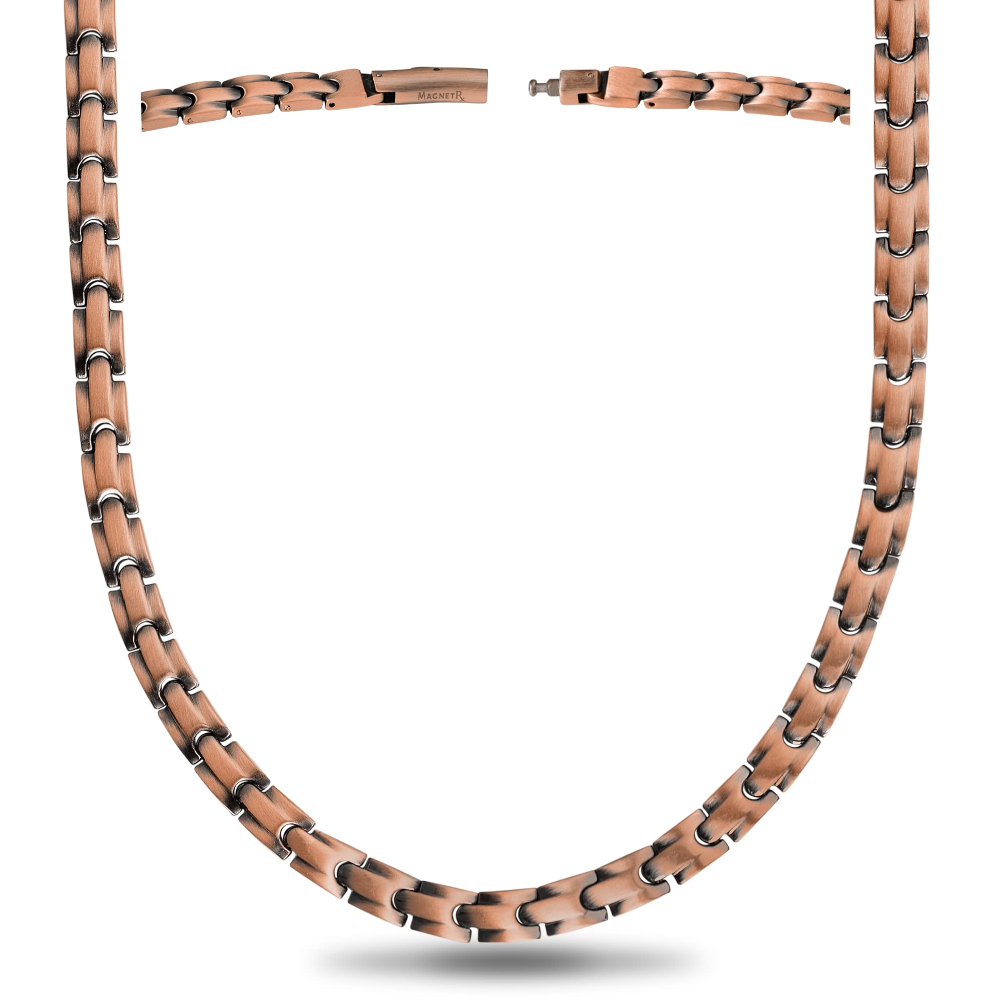 MagnetRX® Copper Magnetic Therapy Necklace - Ultra Strength 99.9% Pure Copper Necklace with 55 Magnets (19.25 Inches) for Men & Women - Relieve Pain, Improve Circulation & Reduce Stress | Perfect for Arthritis, Neck Pain & Daily Wellness