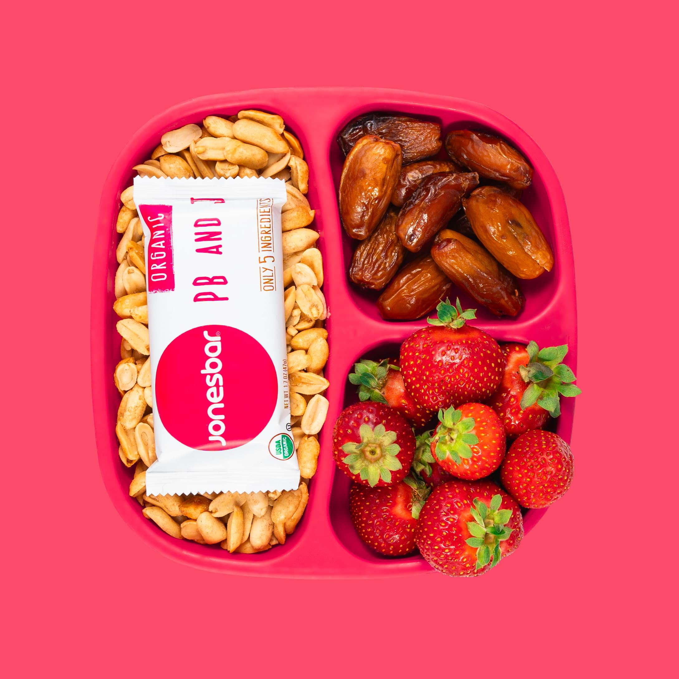 Organic Peanut Butter & Jelly Snack Bars - 12 Pack | USDA Certified, Non-GMO, Vegan, Gluten Free, Kosher | Healthy On-The-Go Snacks for Work, School & Hiking
